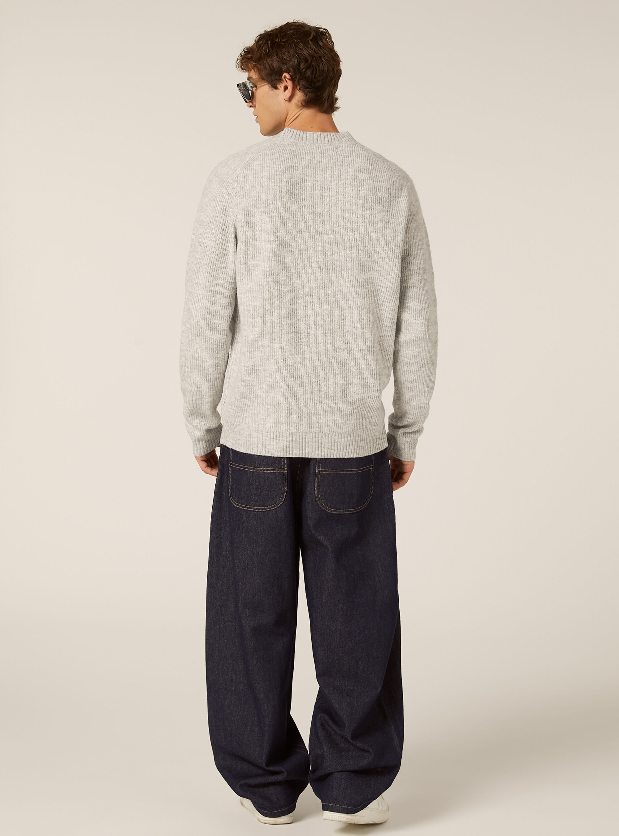 Weicher Pullover mit Rippstrick, MGY1 GREY MEL DARK