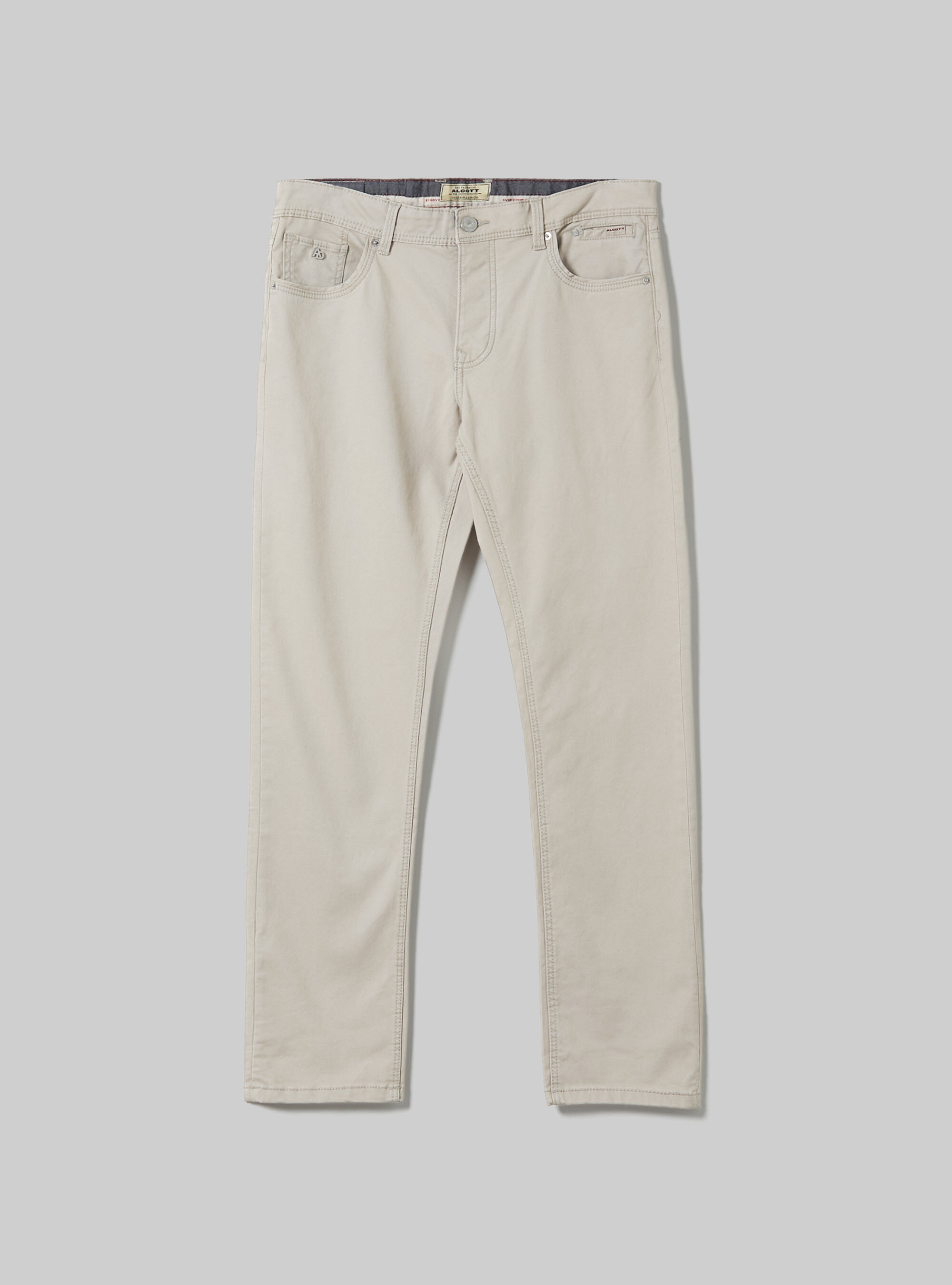 Pantalones ajustados de algod&oacute;n, SA2 SAND MEDIUM