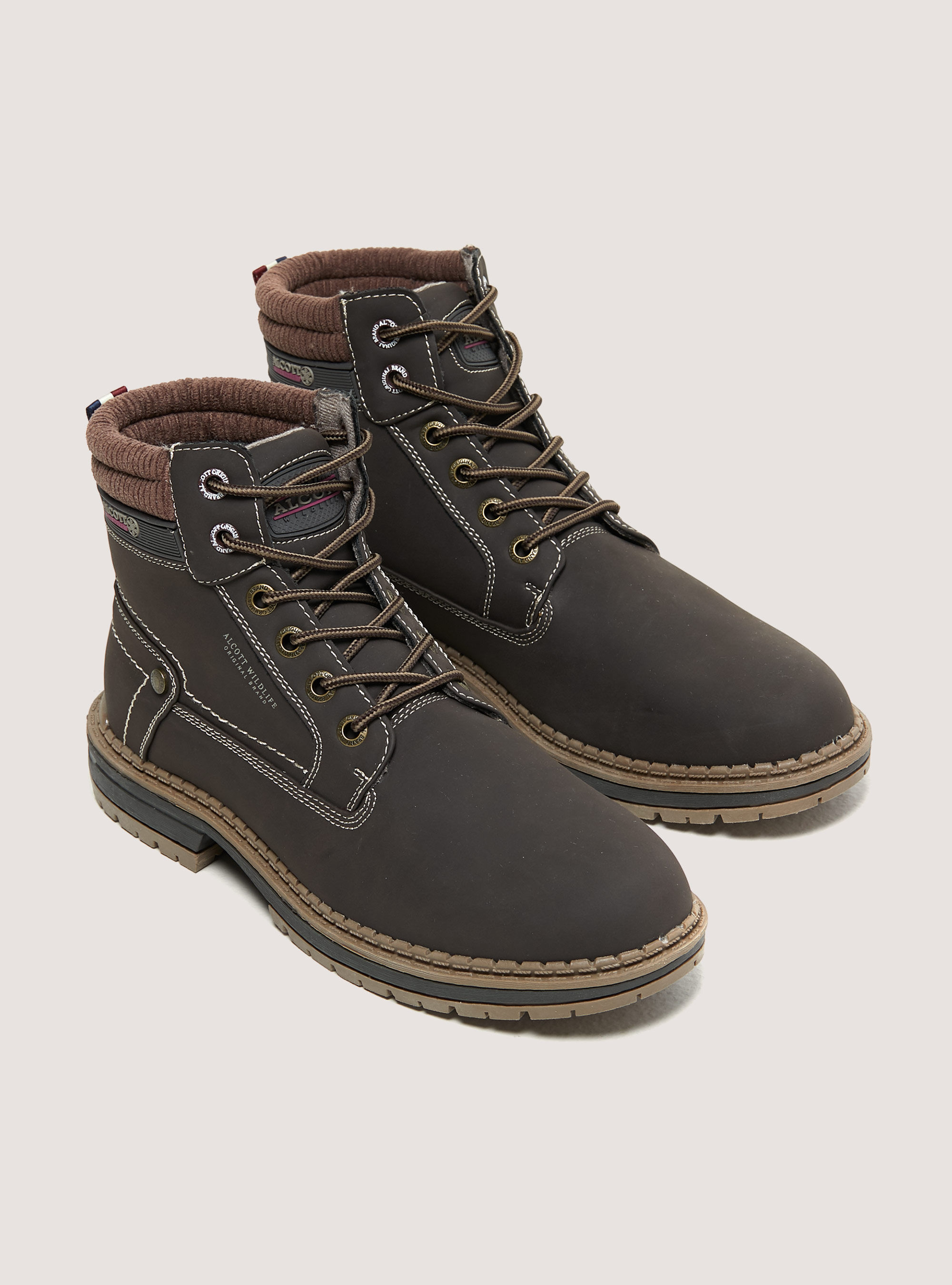 Scarpe mountains con stringhe, C5538 DARK BROWN