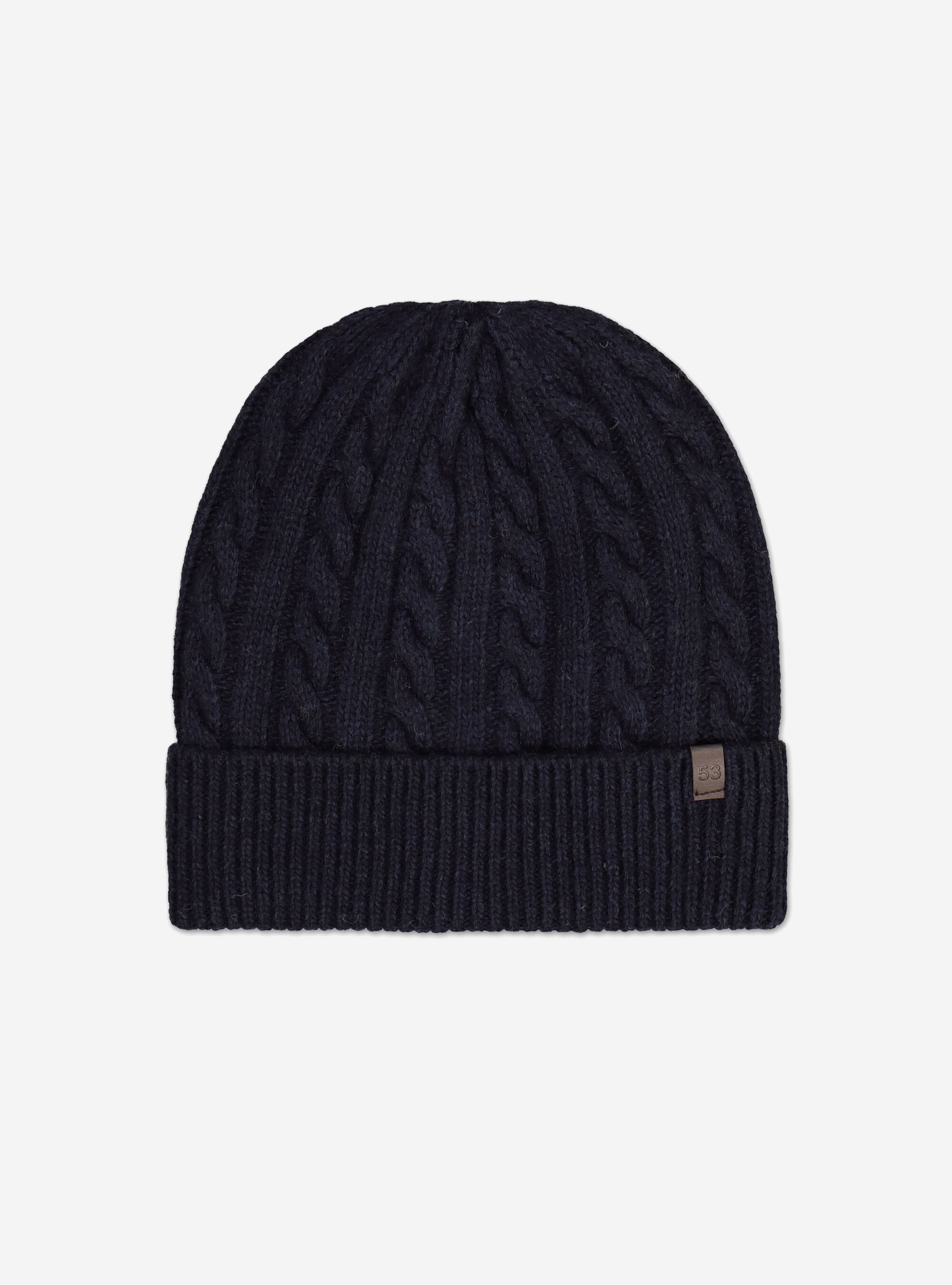 Bonnet en laine tress&eacute;, C210 BLUE NAVY