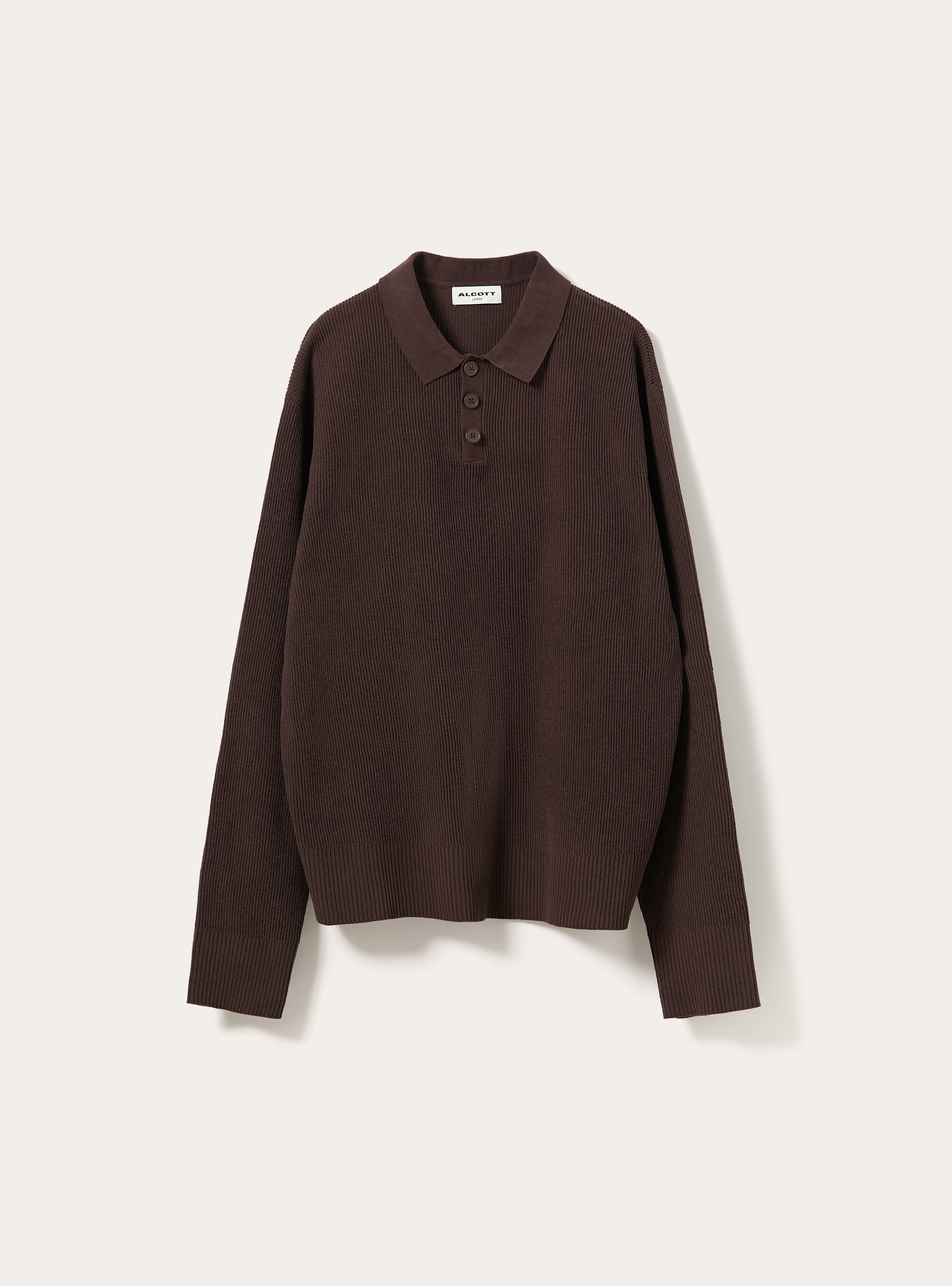 Polo in maglia chenille, MARRONE SCURO