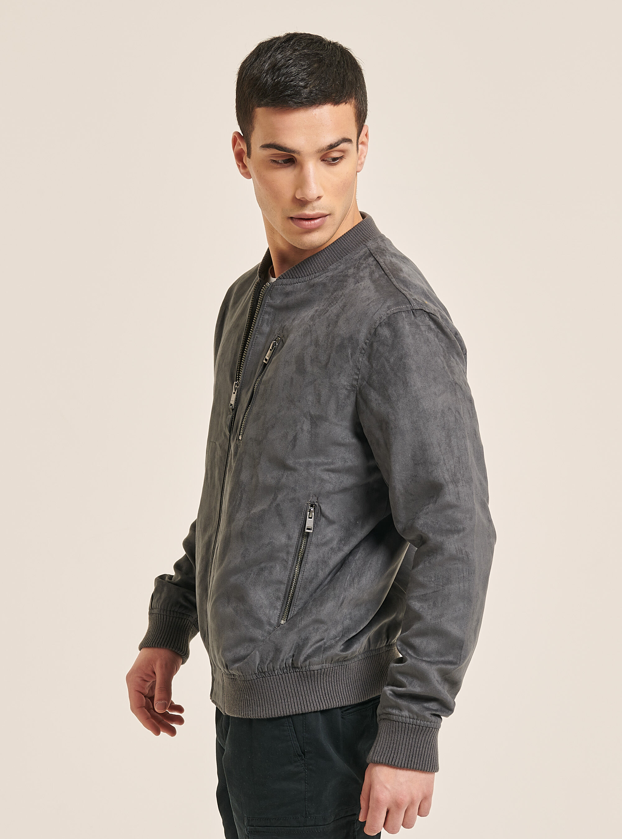 mens suede jacket grey