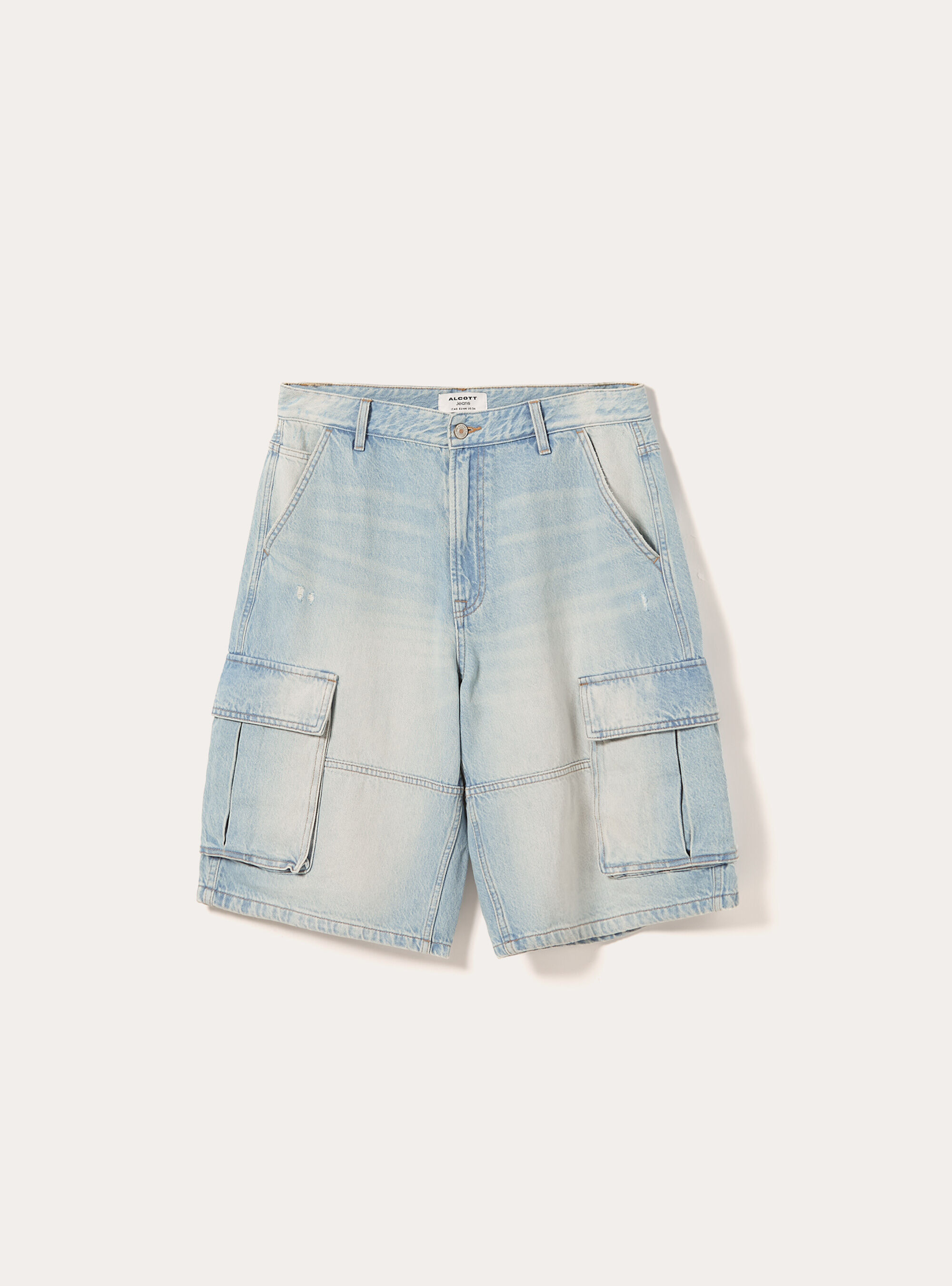 Bermudas cargo vaqueras, D007 LIGHT AZURE