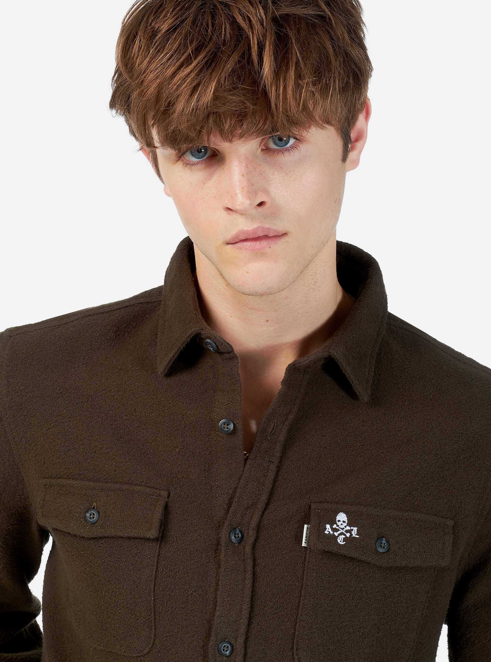 Camicia worker a maniche lunghe, KAKI