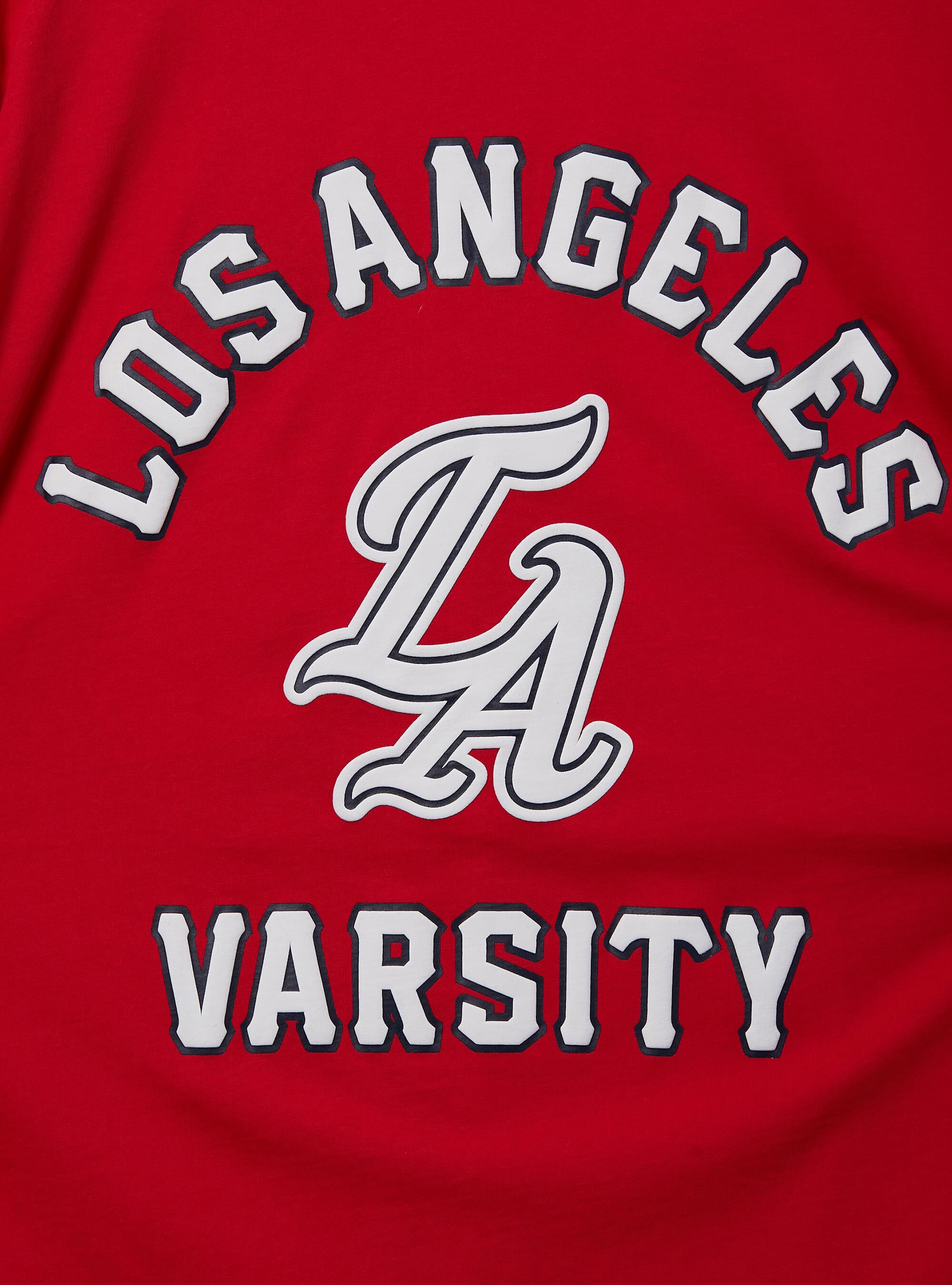 T-shirt en coton avec patch Varsity, C3376 RED