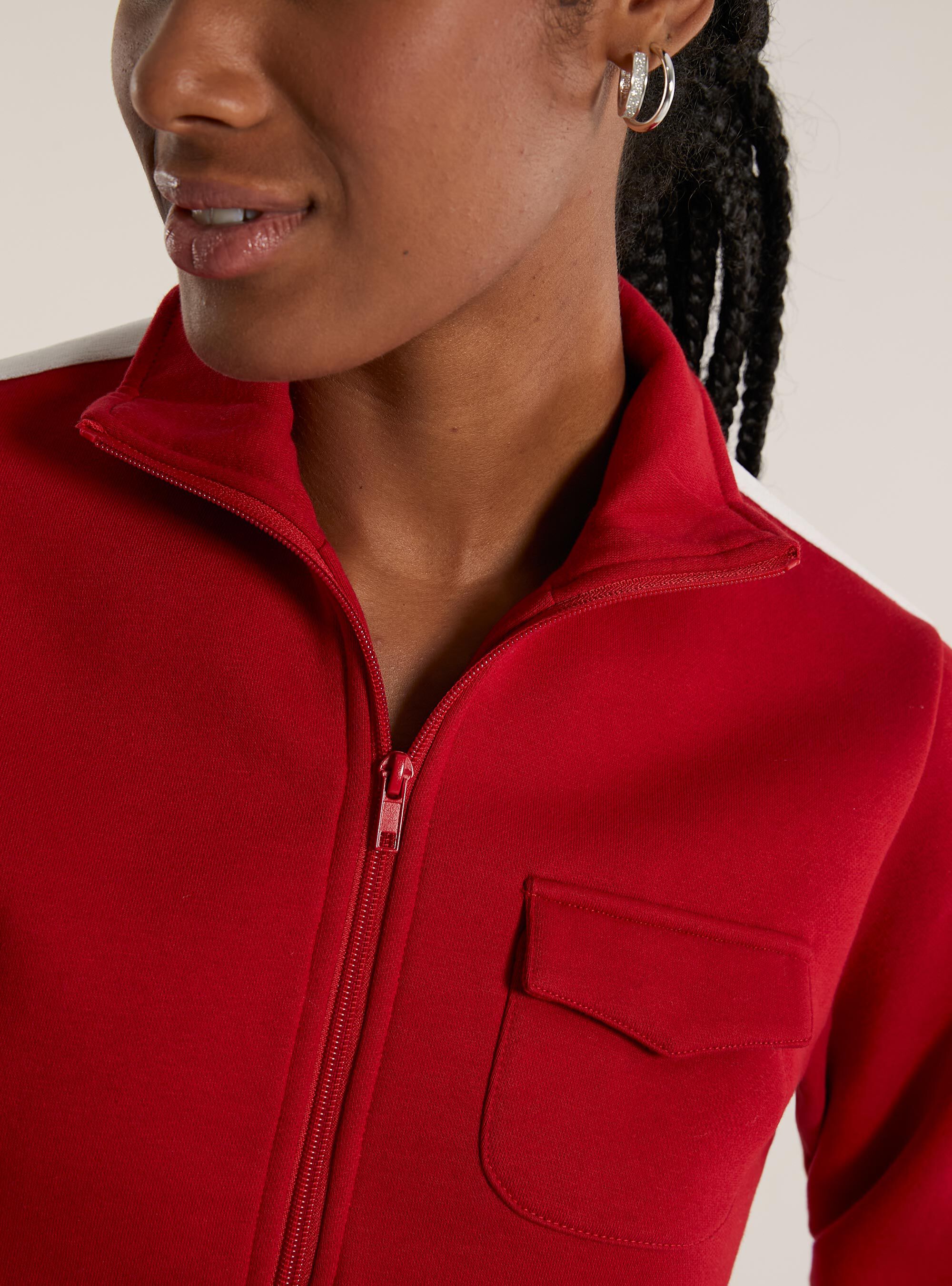 Red zipper sweater new arrivals