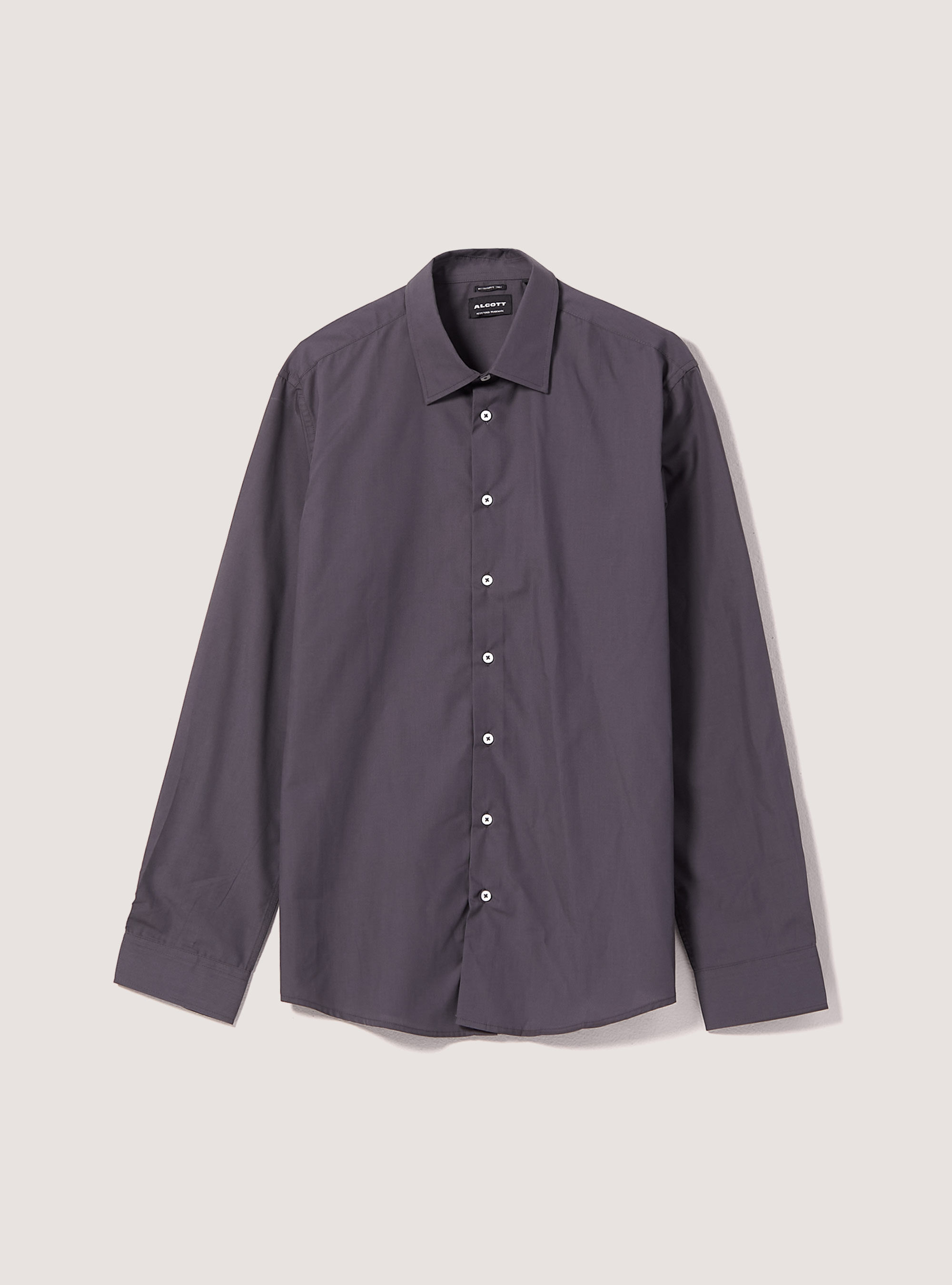 Plain-coloured long-sleeved shirt, C167 GREY