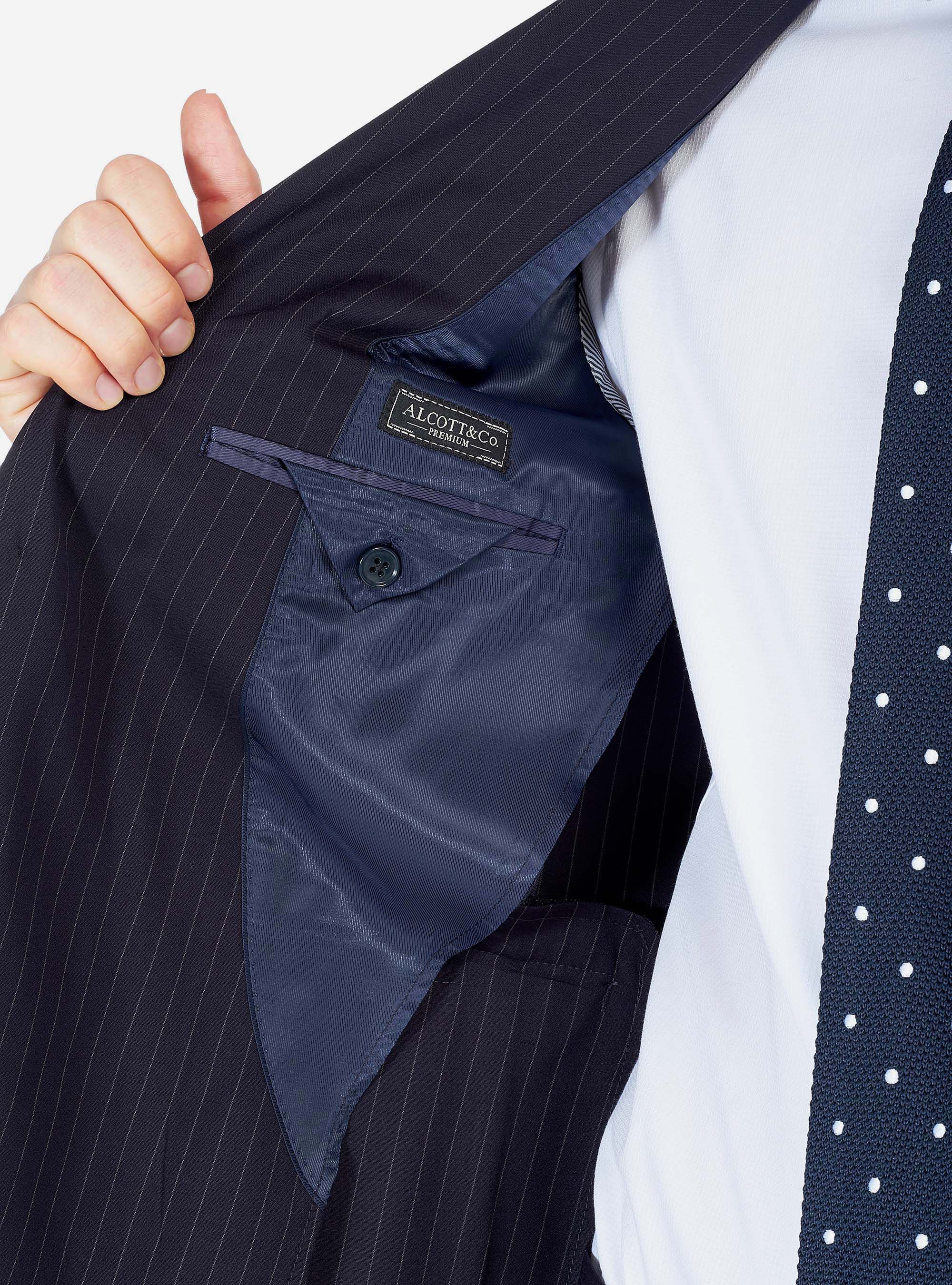 PINSTRIPE SUIT, BLUE