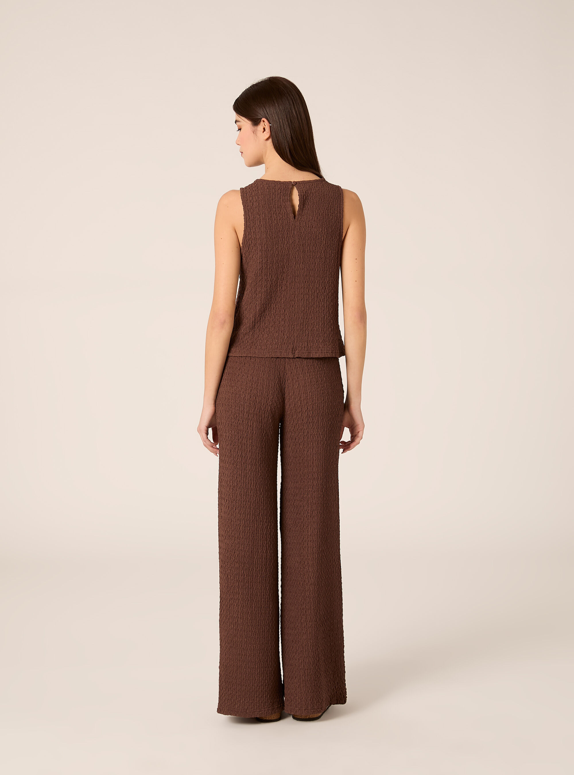 Tanktop aus Waffelstoff, BR1 BROWN DARK