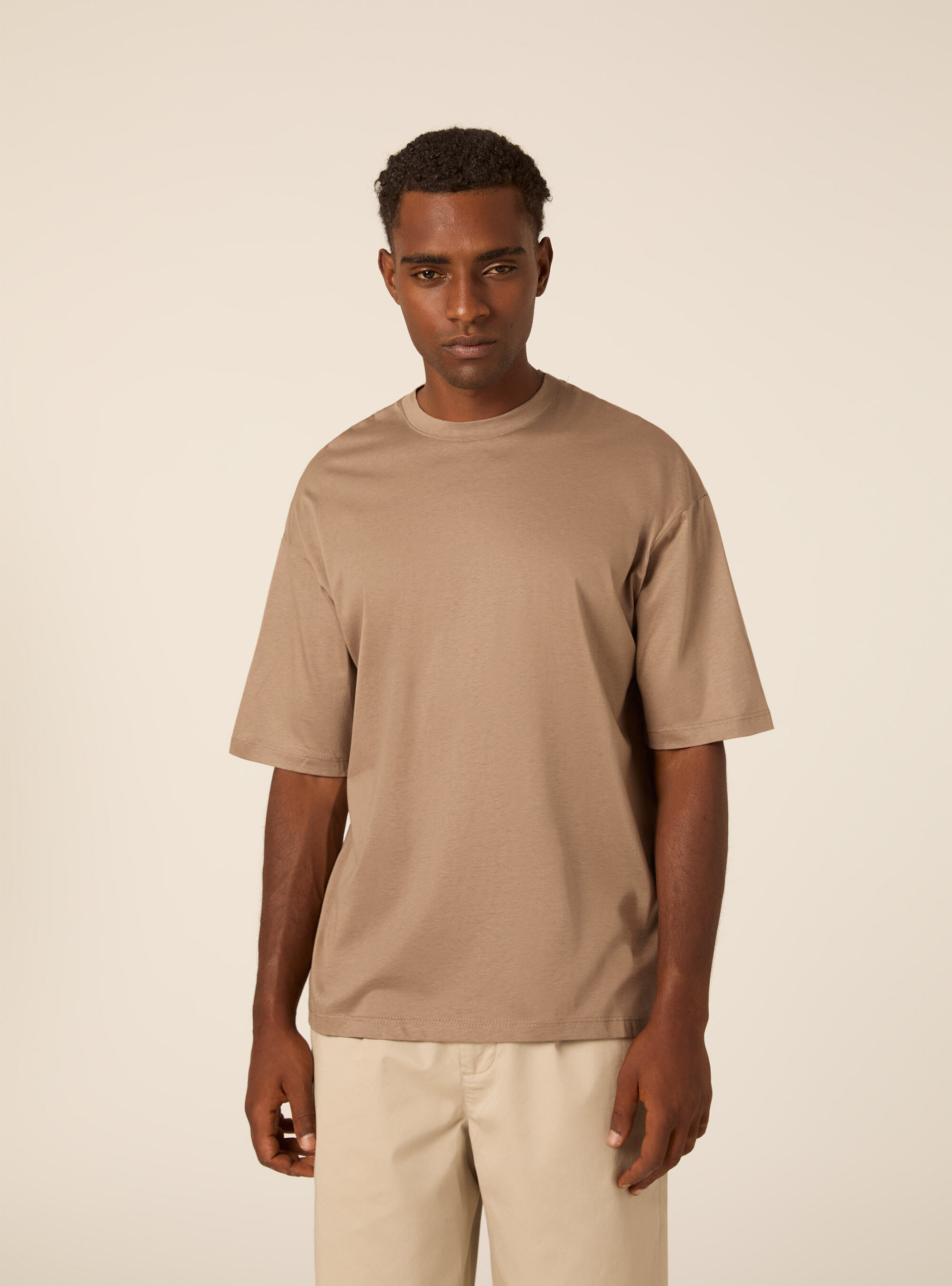 T-shirt &agrave; coupe souple, BR3 BROWN LIGHT