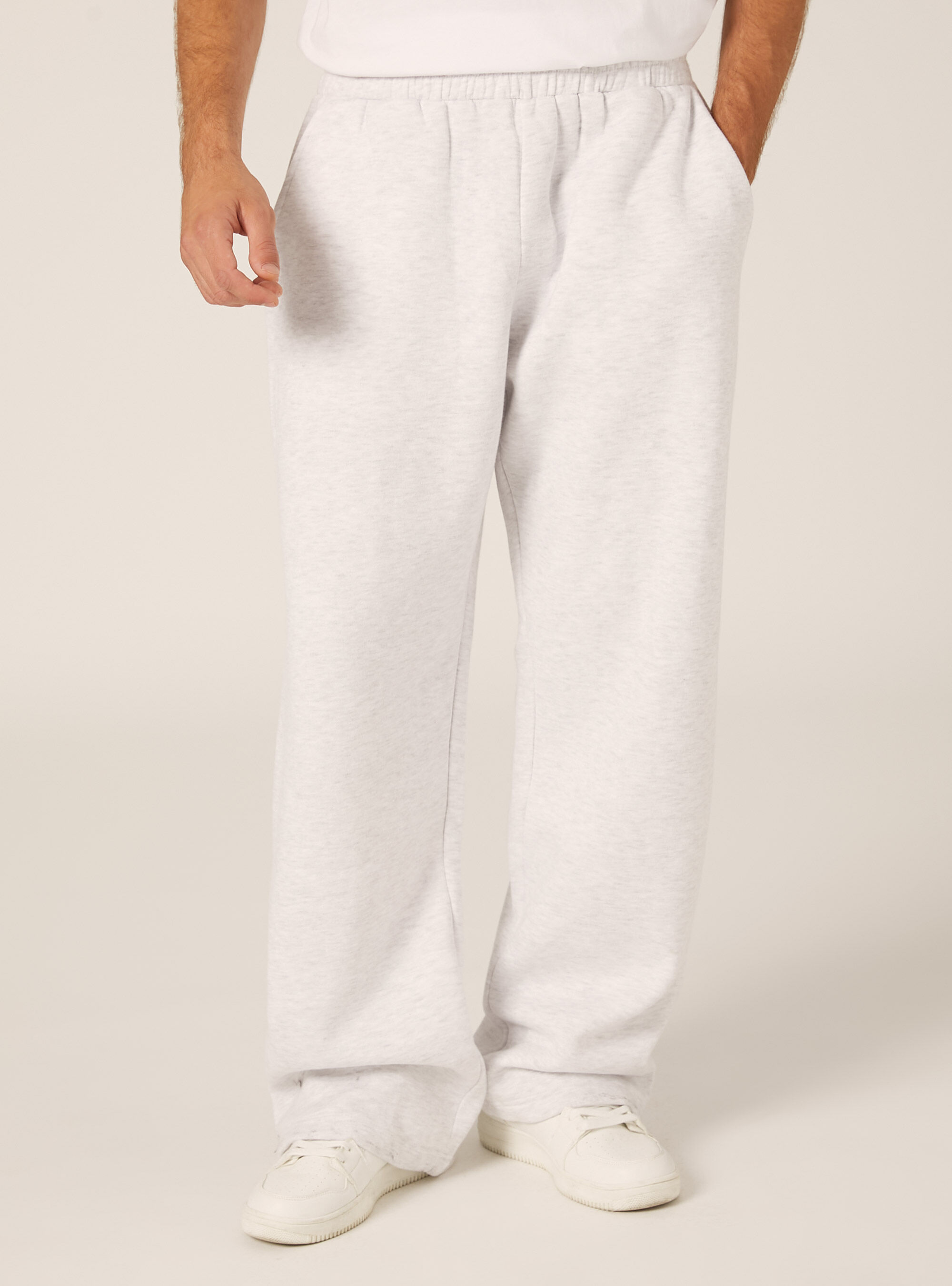 Pantalon ample en molleton, MGY3 GREY MEL LIGHT