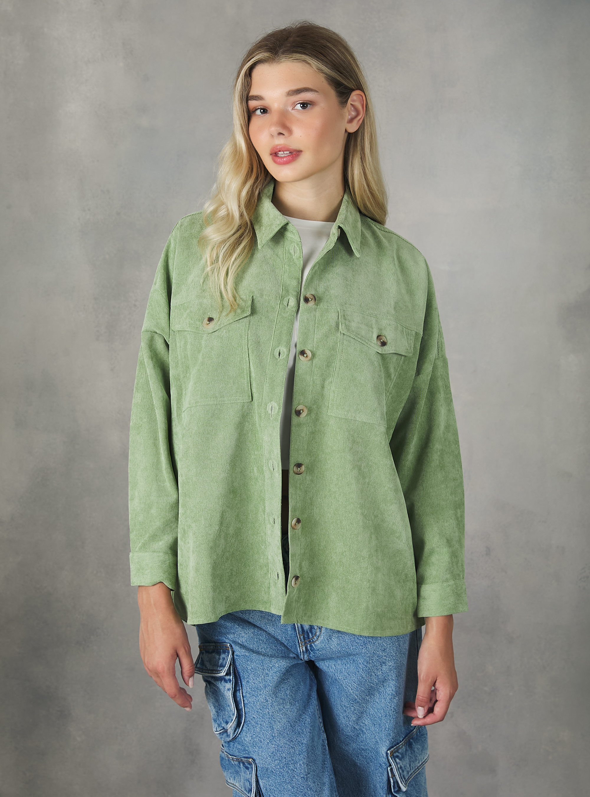 Light green corduroy jacket on sale