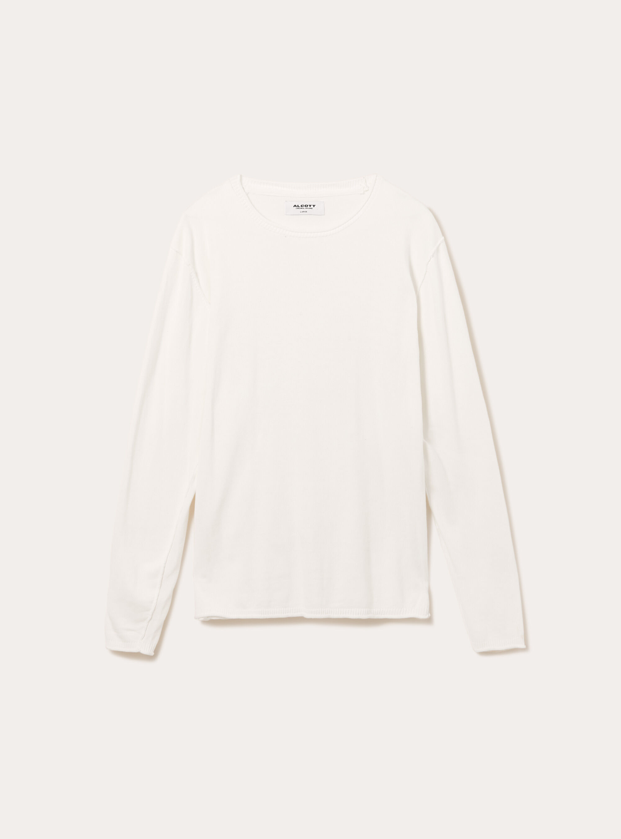 Raw cut pullover with roll neck, WH2 WHITE