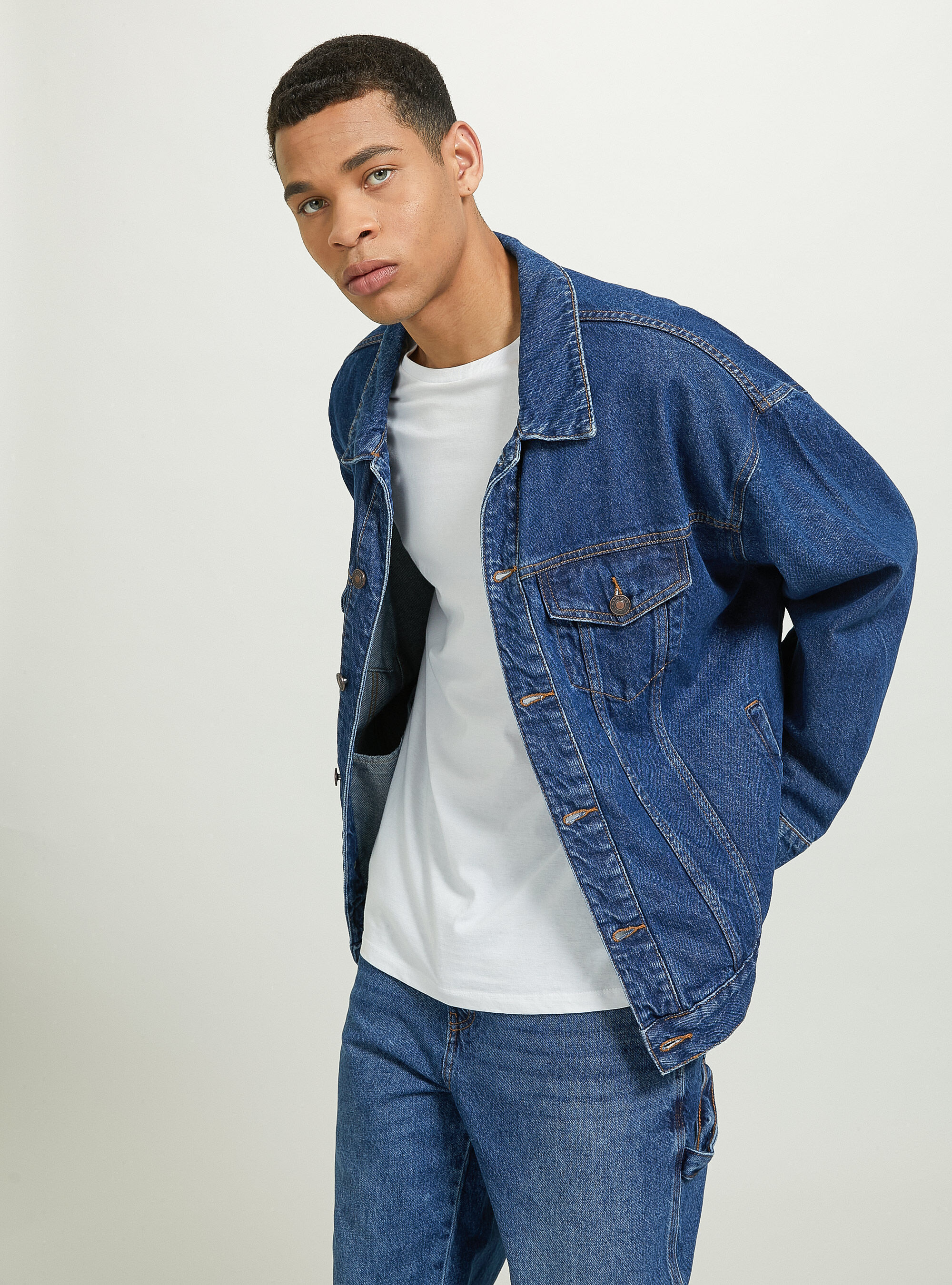 Oversized Denim Jacket in Blue - Saint Laurent | Mytheresa