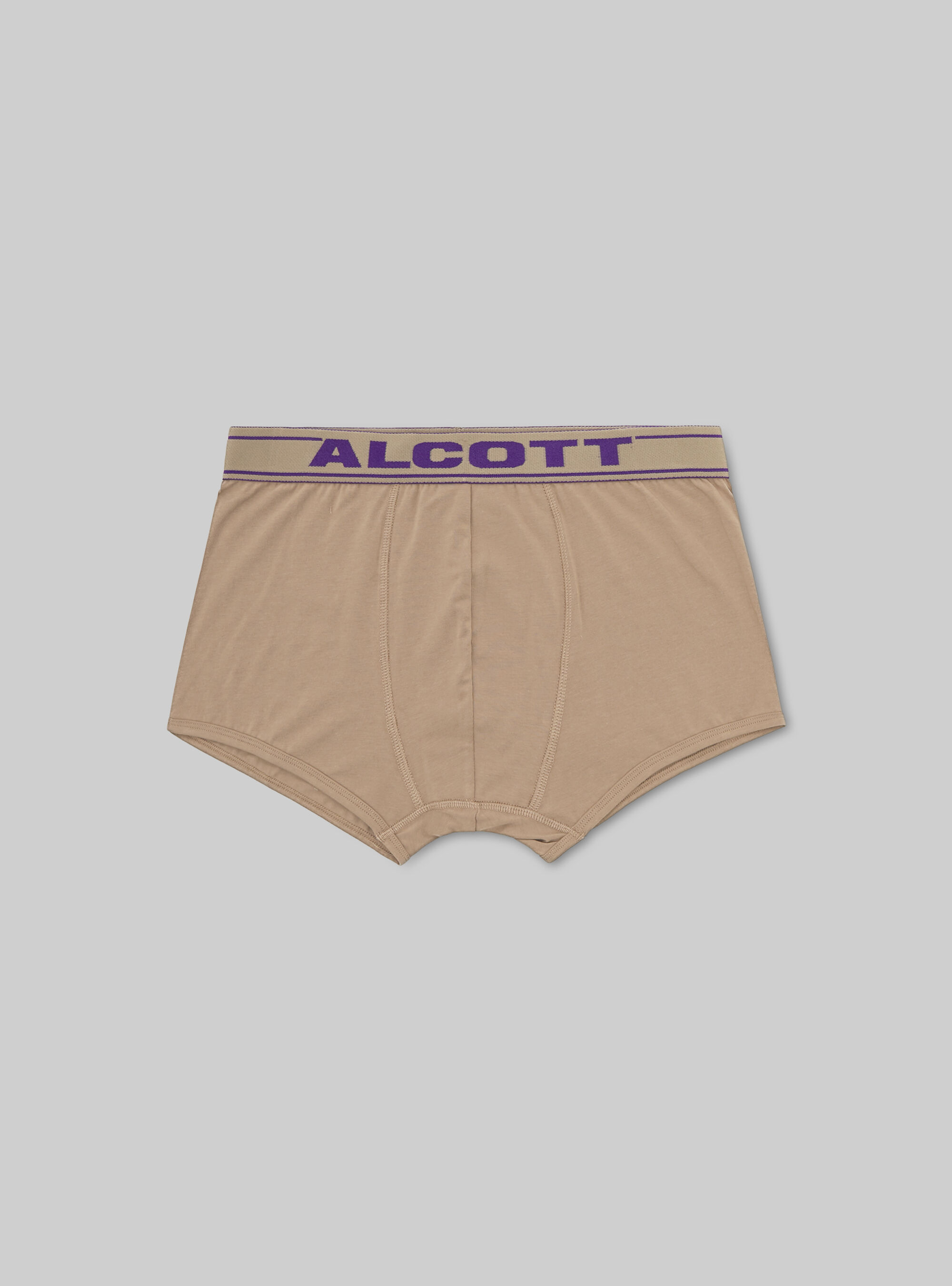 Stretch cotton boxer shorts with logo, BG1 BEIGE DARK