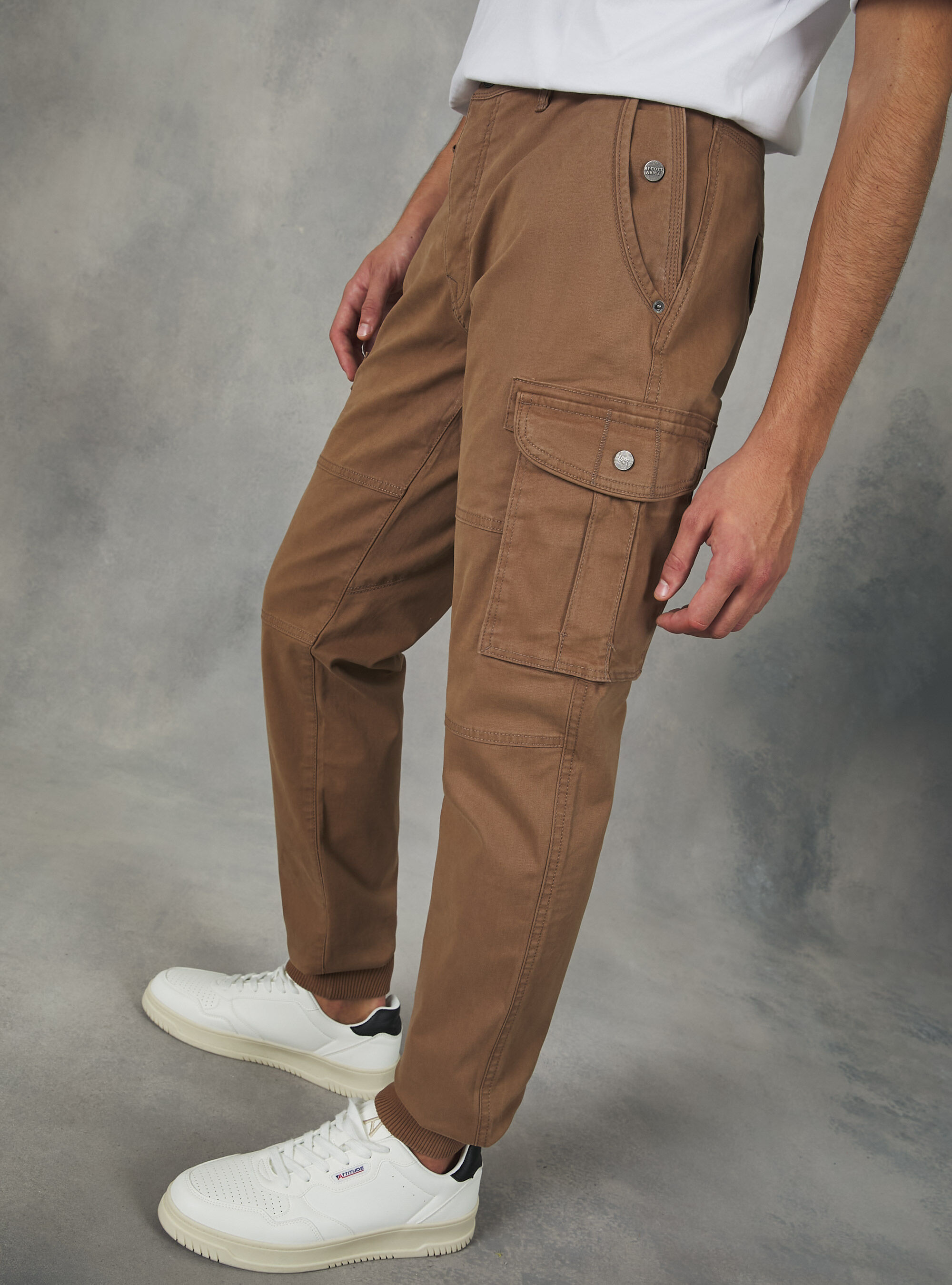 Cotton cargo trousers with elastic band