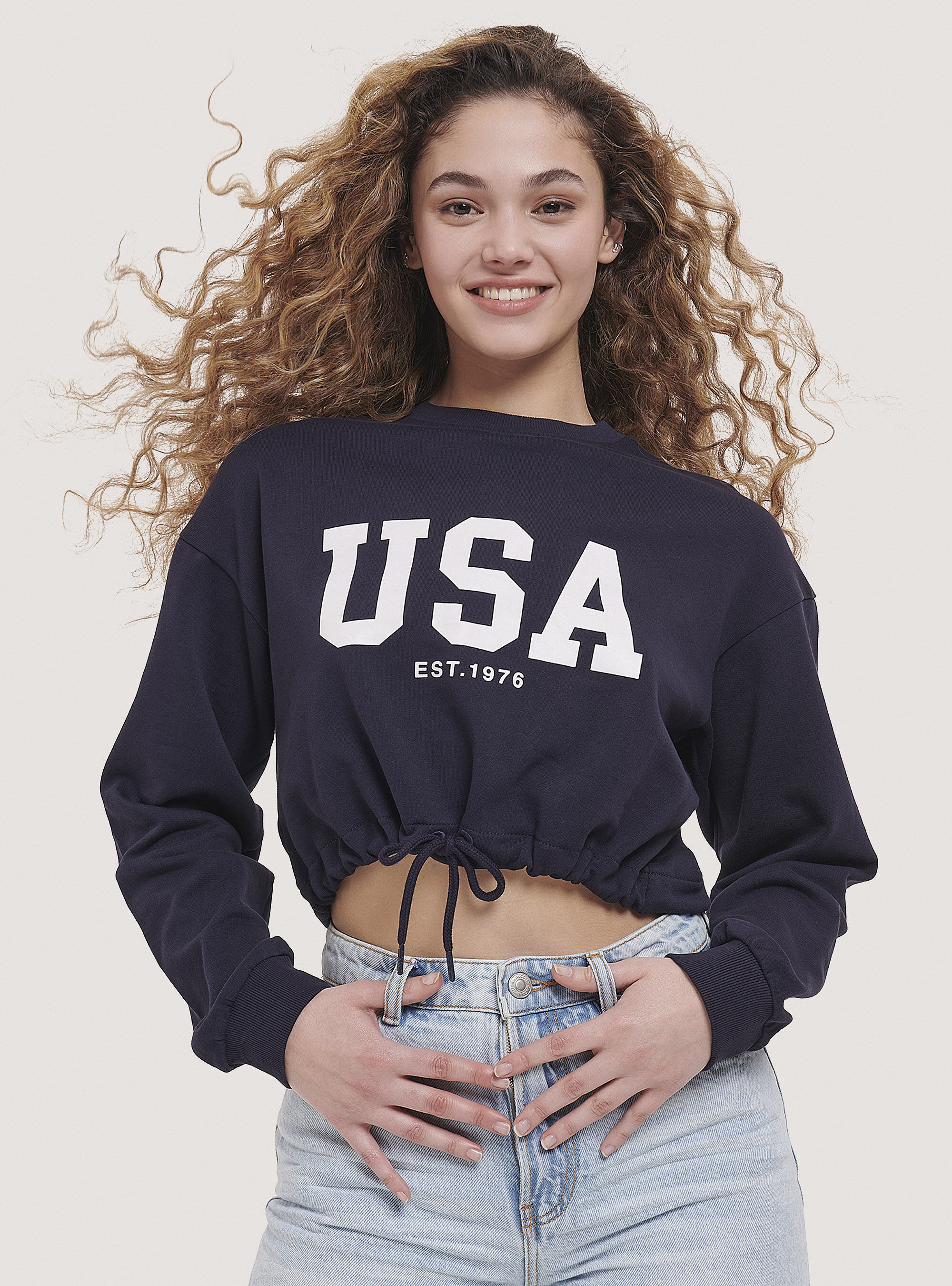 Felpa cropped shop