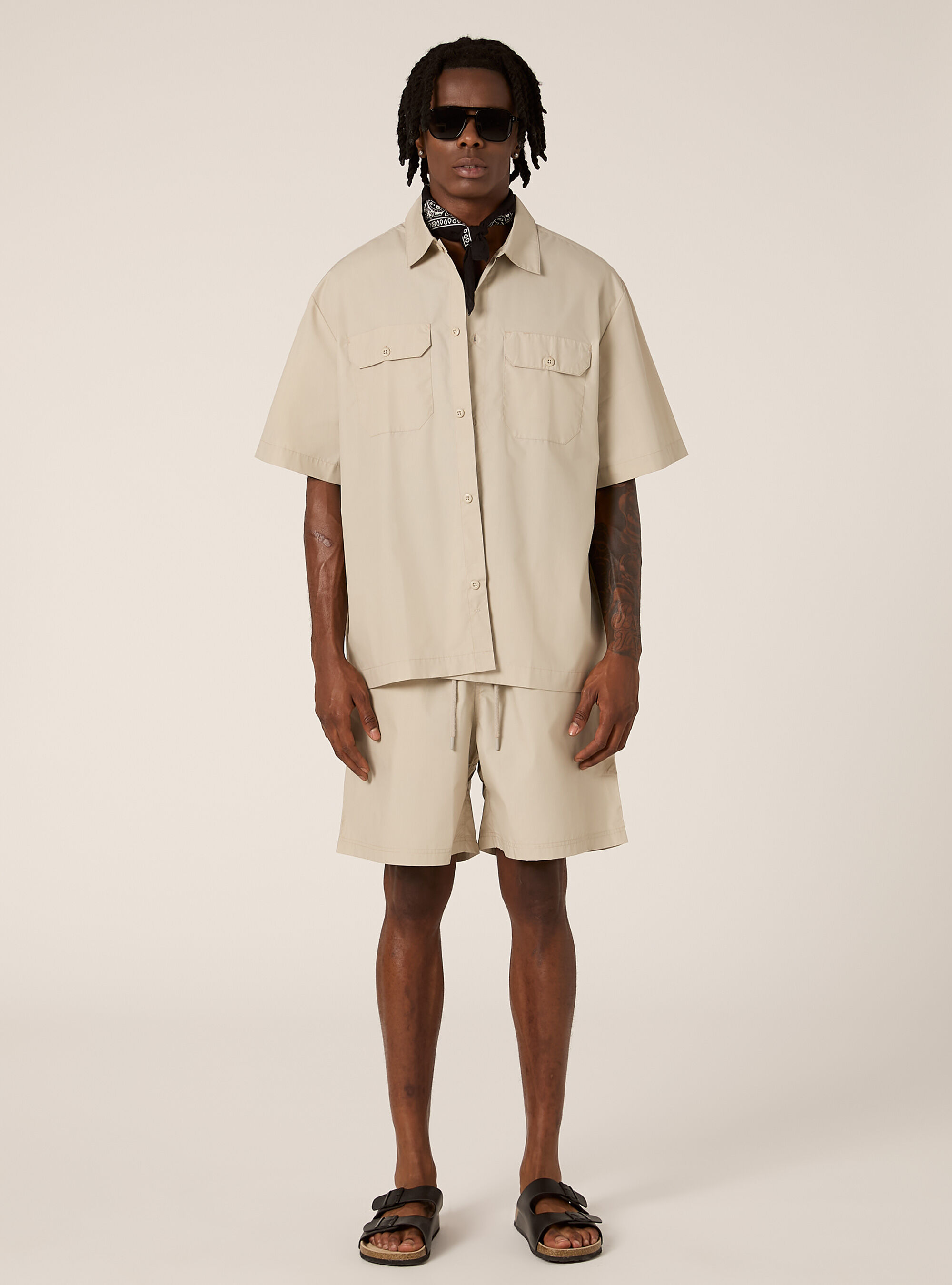 Camisa de popelina boxy fit, BG2 BEIGE MEDIUM