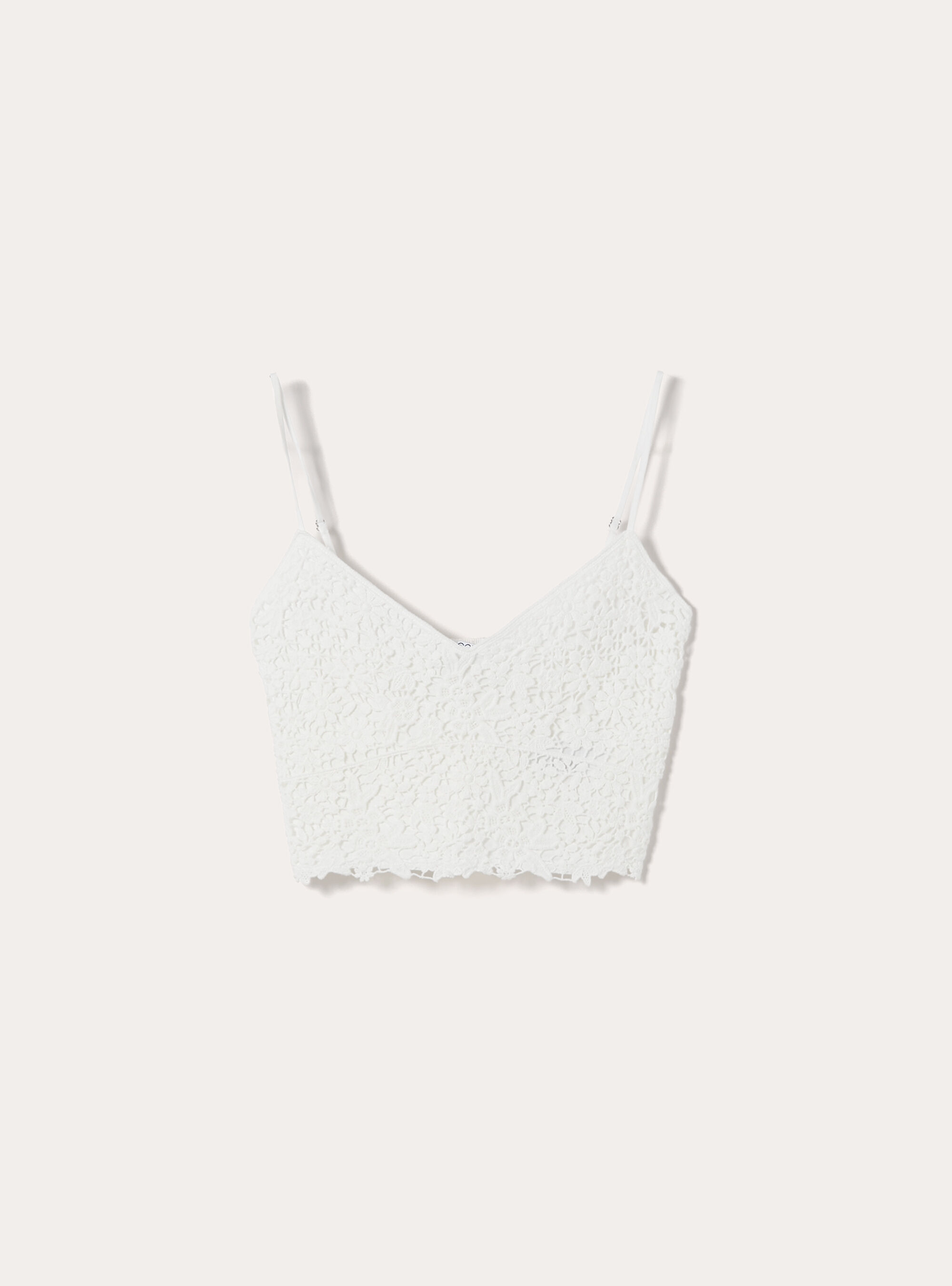 Crochet strappy top, WH1 OFF WHITE