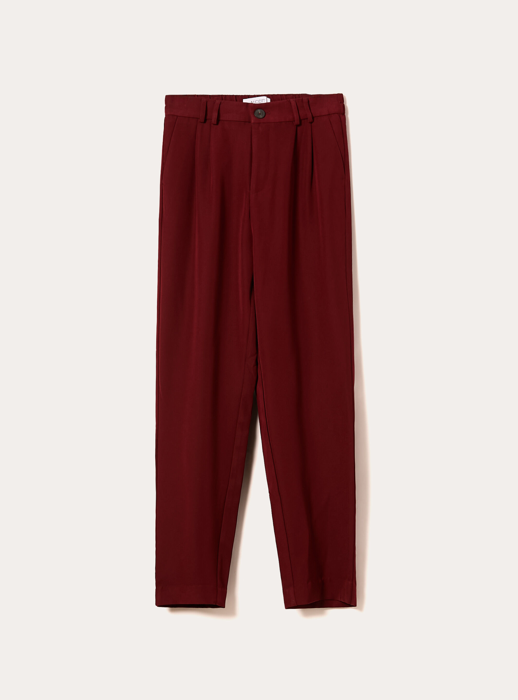 Pantaloni con pinces regular fit, BO1 BORDEAUX DARK