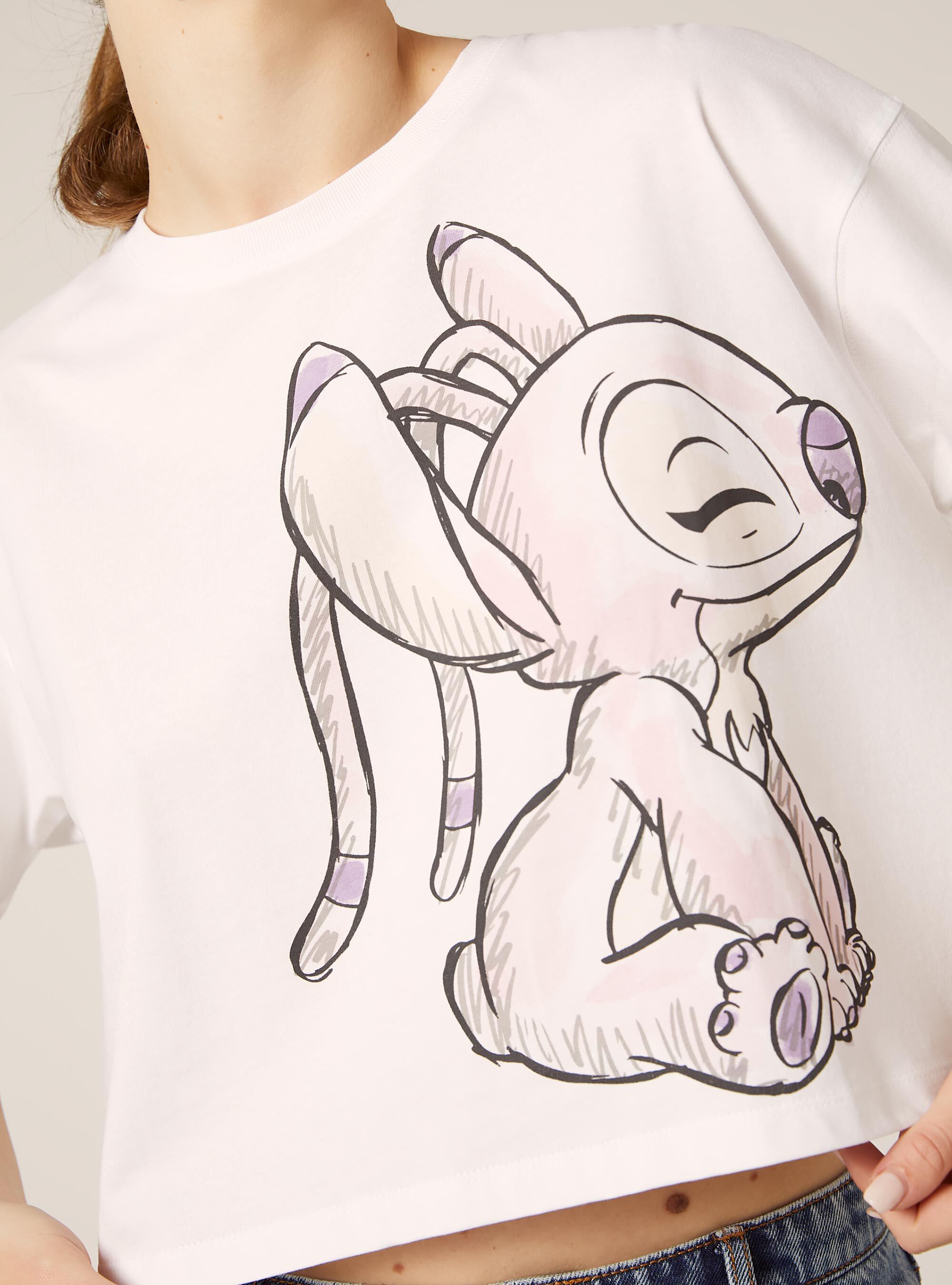 Stitch / Alcott print t-shirt, WH3 WHITE