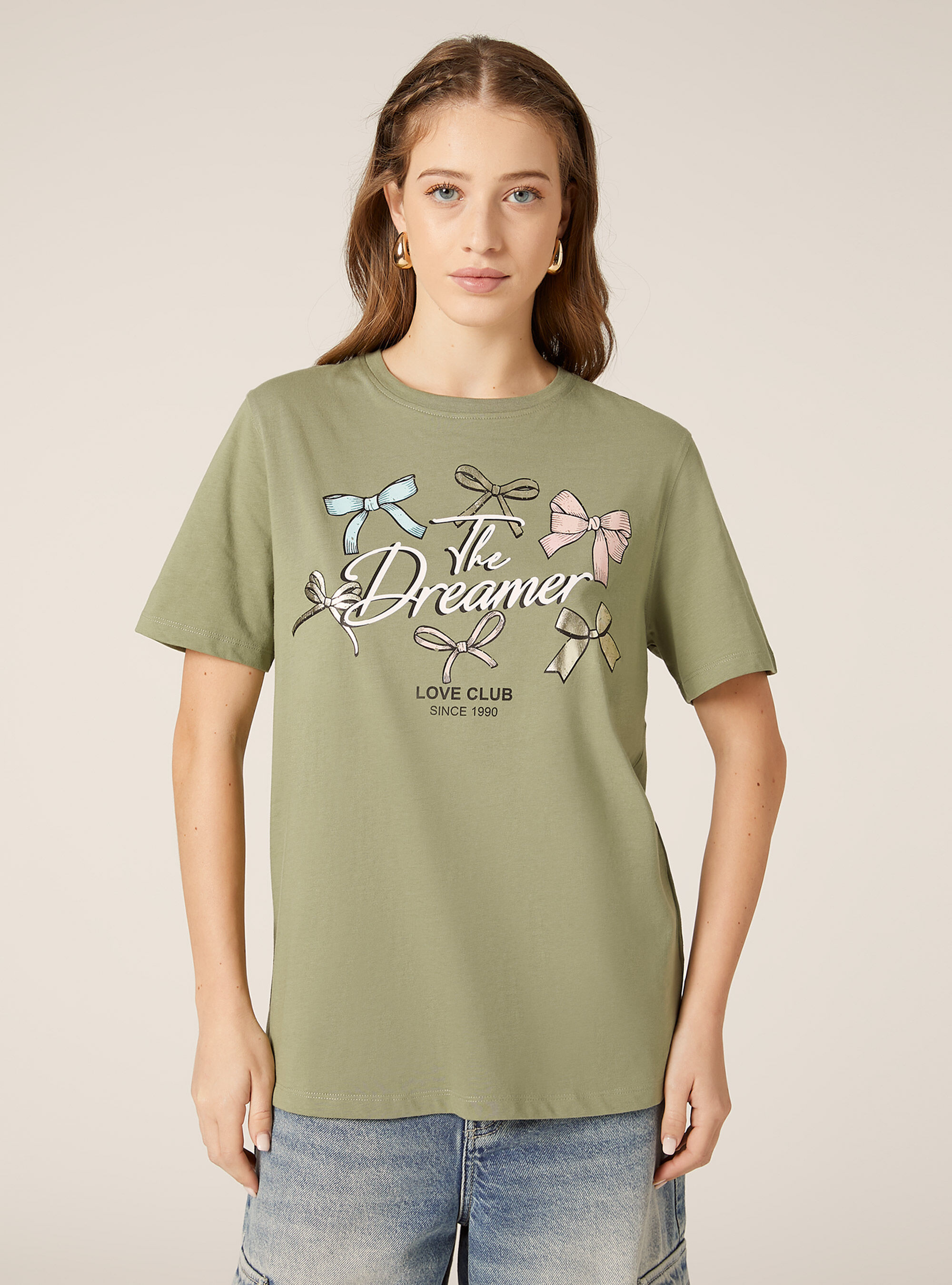 T-shirt with metallic print, KY2 KAKY MEDIUM