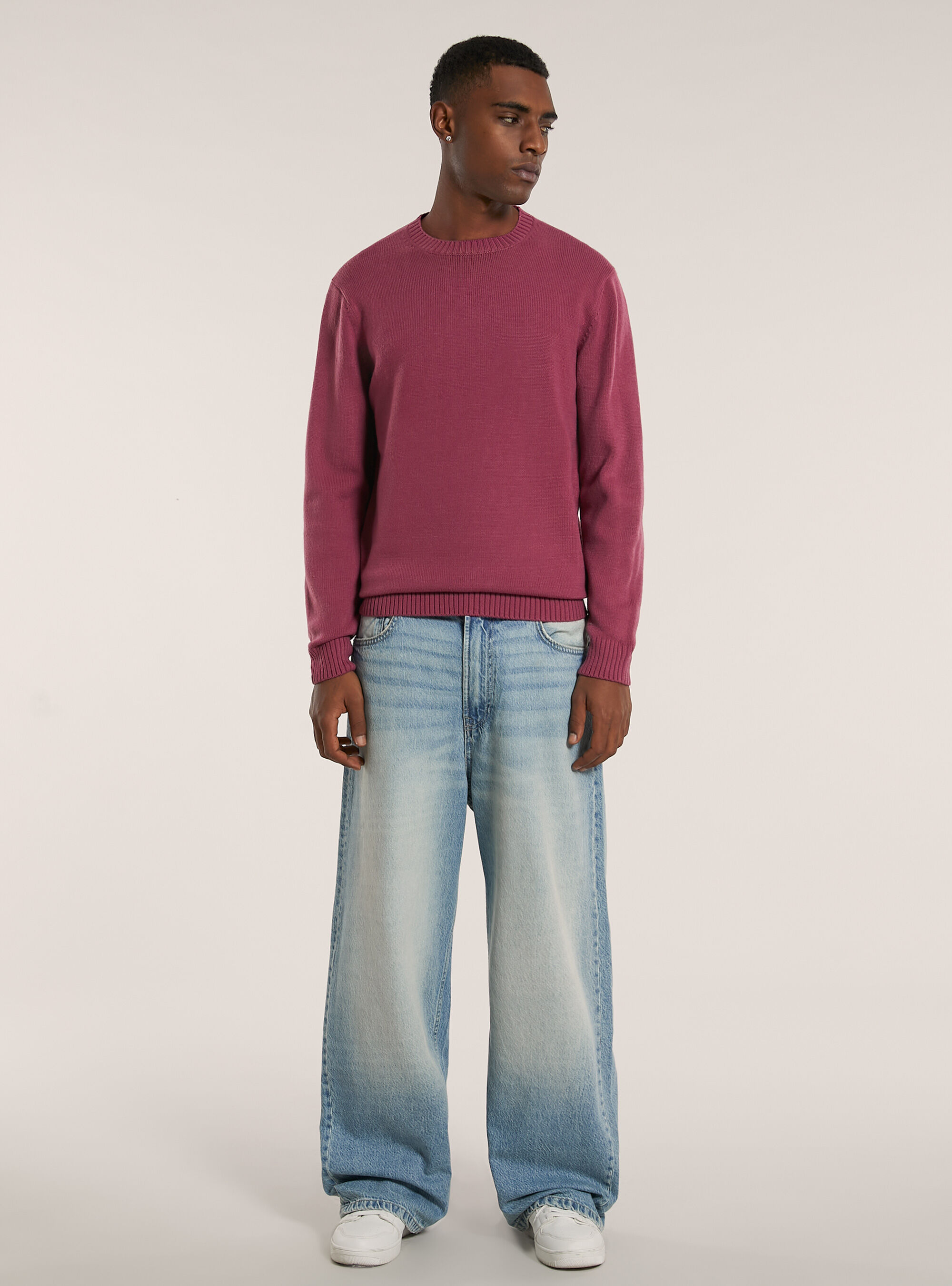 Cashmere-like crew neck pullover