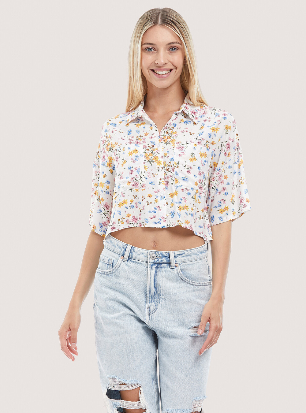 Camicia elegante a fantasia astratta multicolore fucsia arancione viol– Moda Mania Camicia elegante a fantasia astratta multicolore fucsia arancione viol– Moda Mania