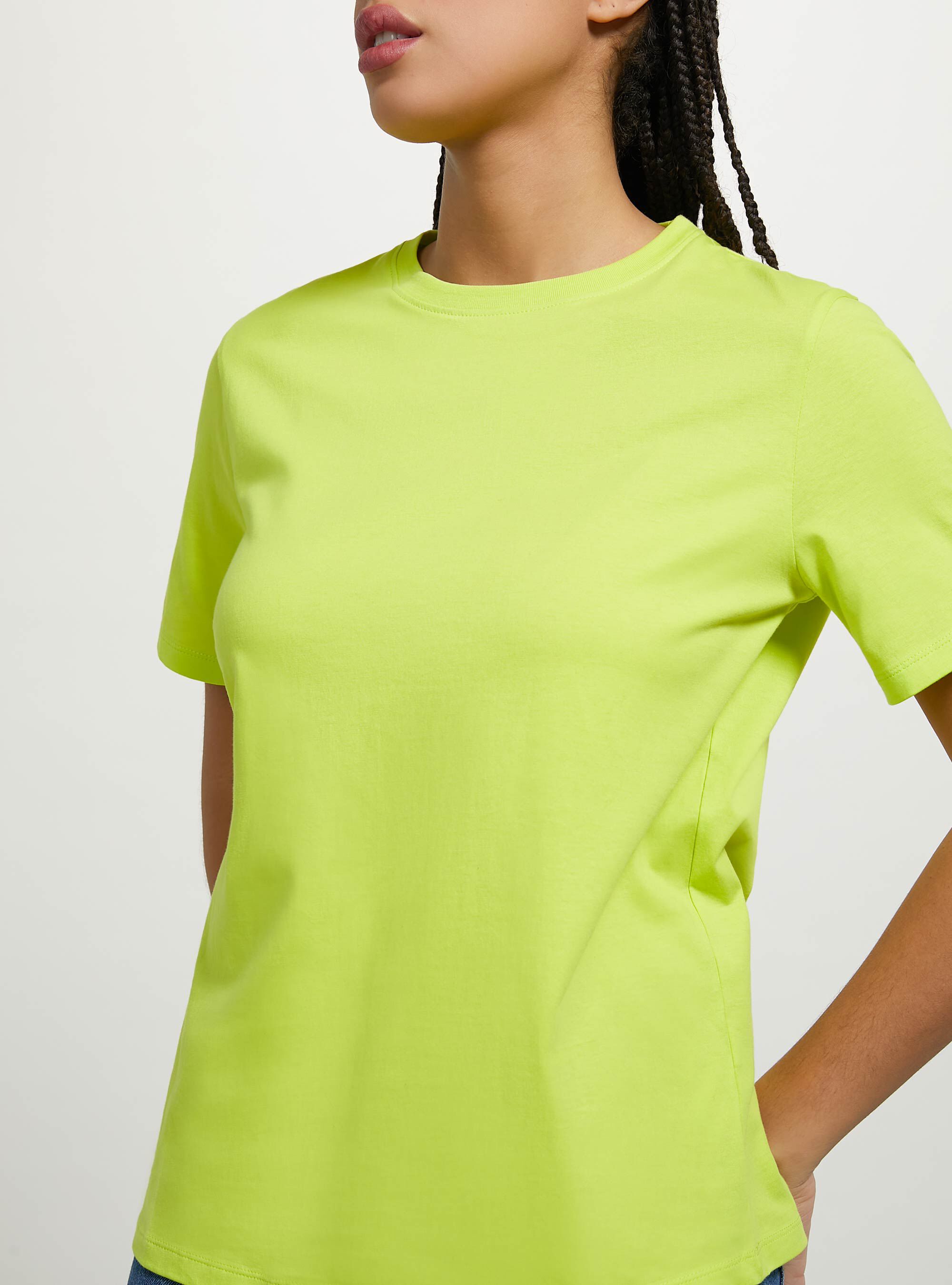 Cotton crew-neck T-shirt, GC3 ACID GREEN LIGHT