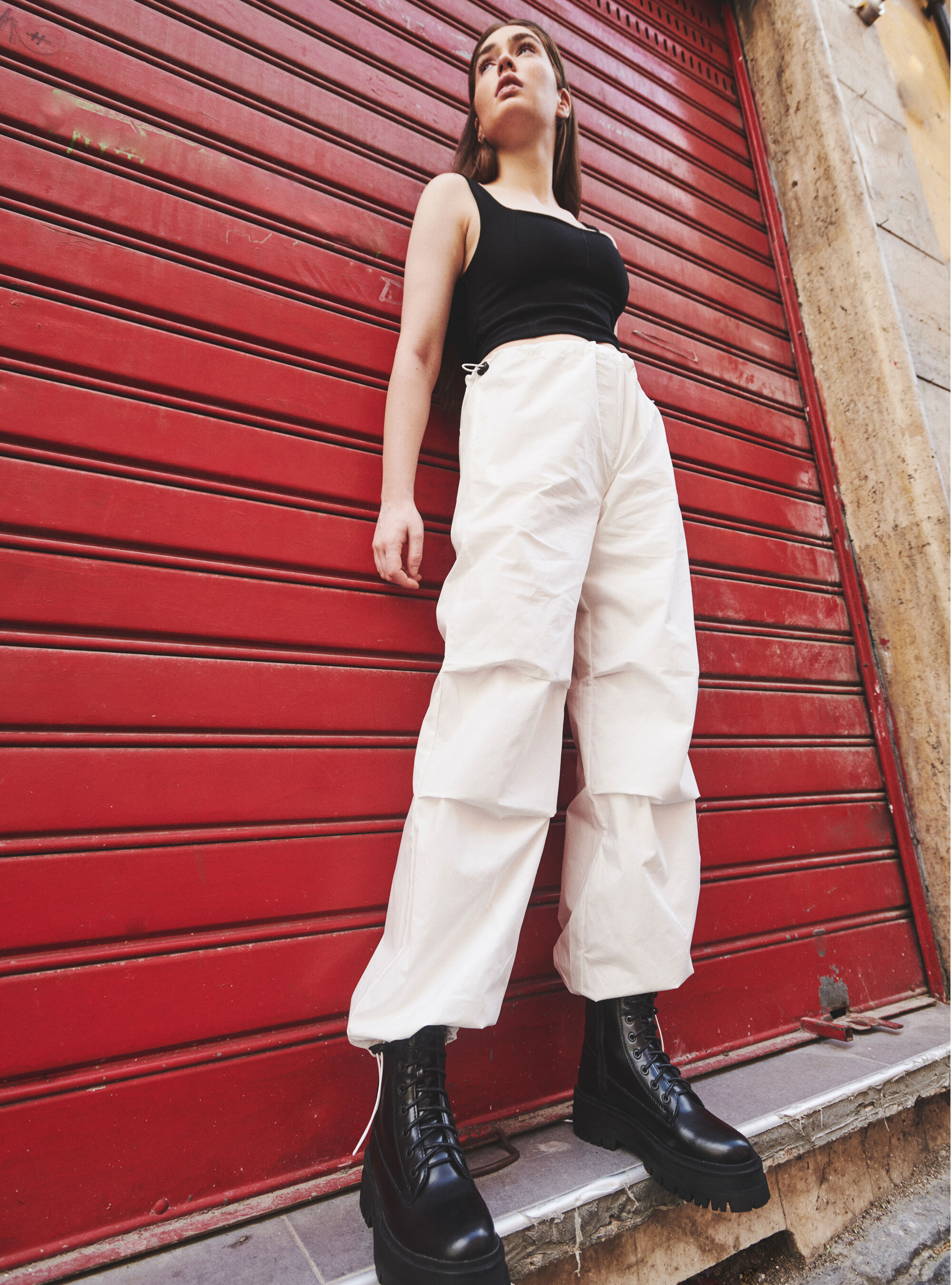 【BAON】23FW★ [BAONHAUS] Picef Cotton Banding Parachute Pt Cotton parachute trousers