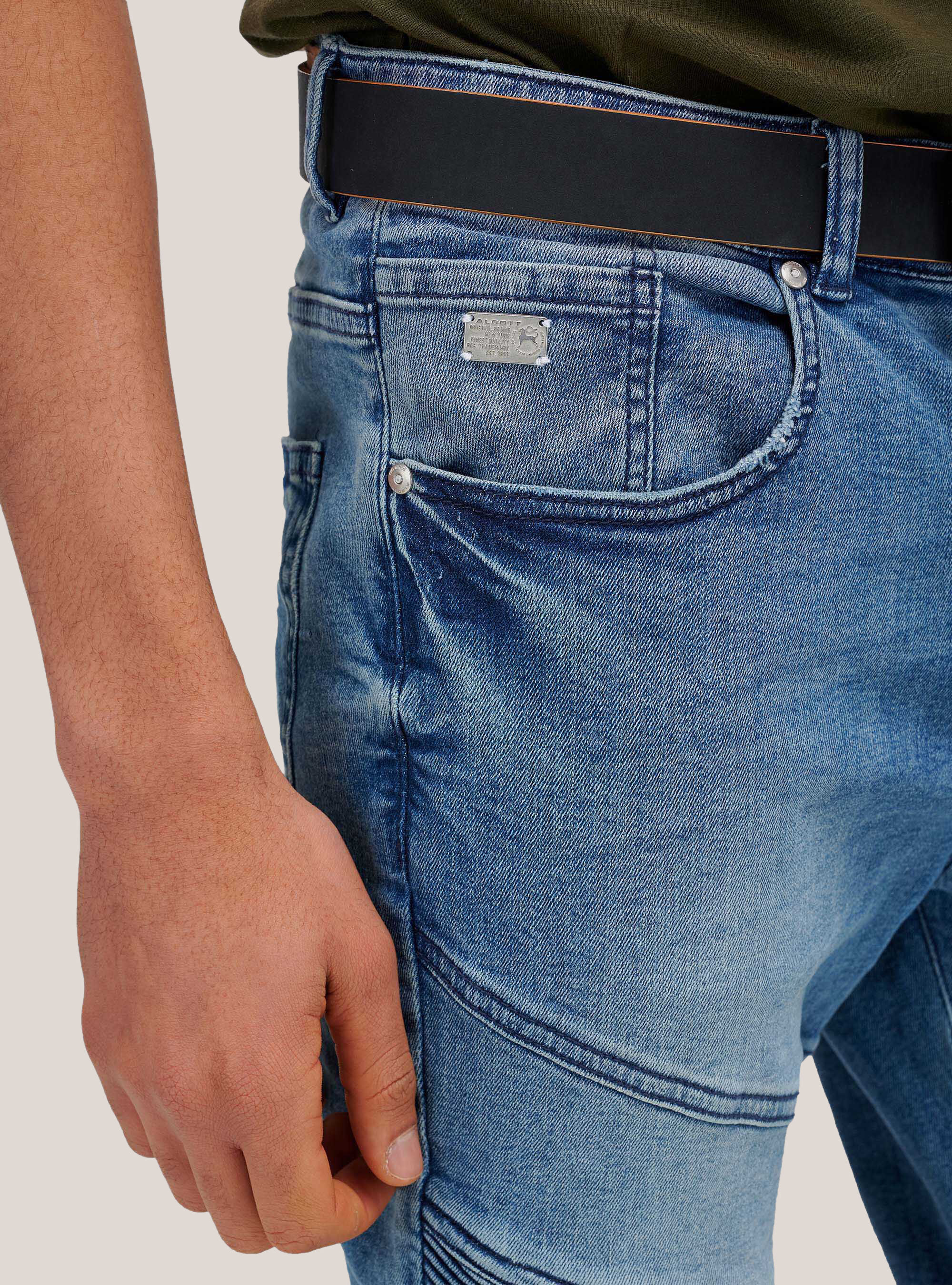 Jeans biker skinny fit, C272 BLUE