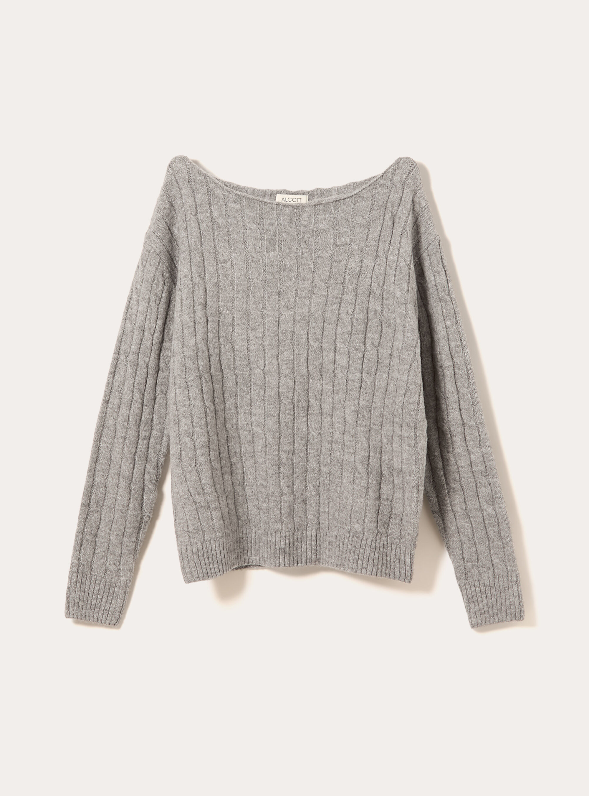 Pullover mit U-Boot-Ausschnitt, MGY2 GREY MEL MEDIUM