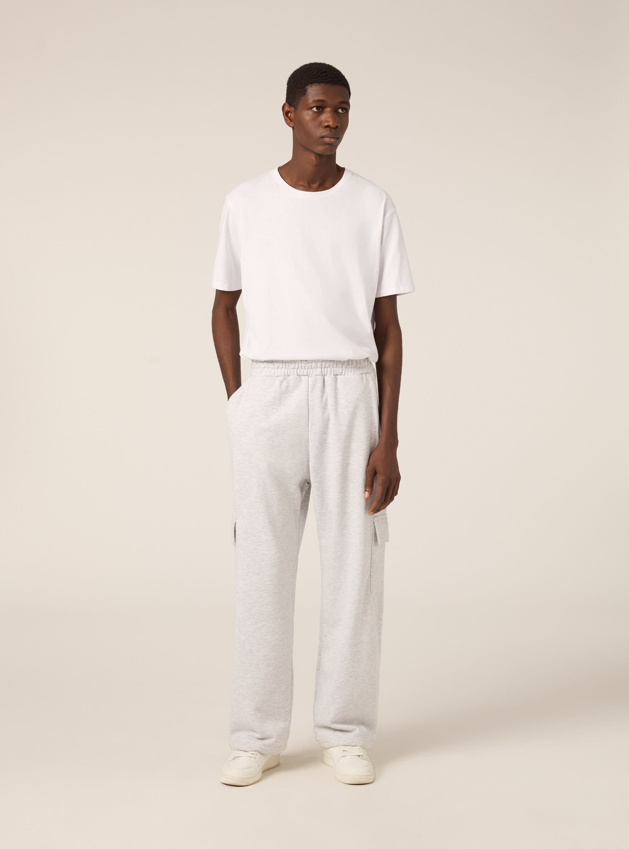 Loose-fit joggers with large pockets, MGY3 GREY MEL LIGHT