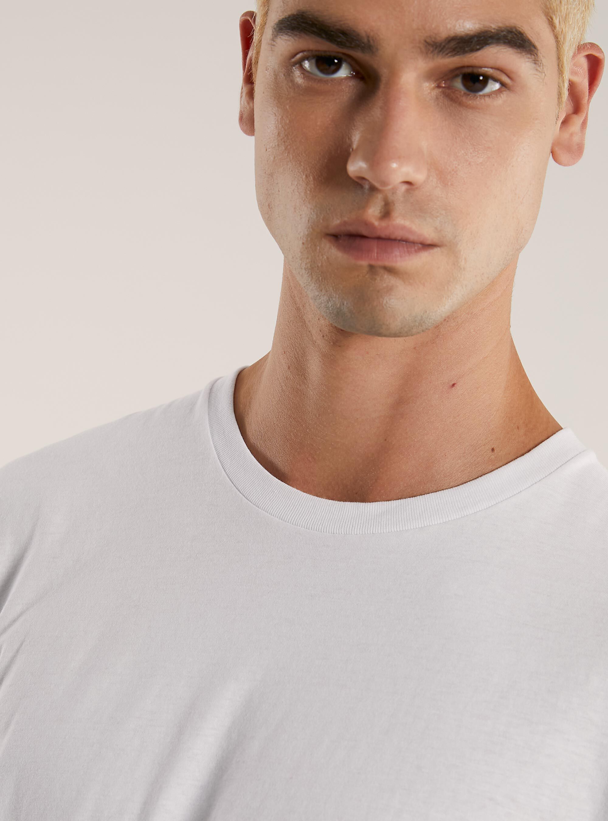 Maglietta girocollo in cotone, WH2 WHITE