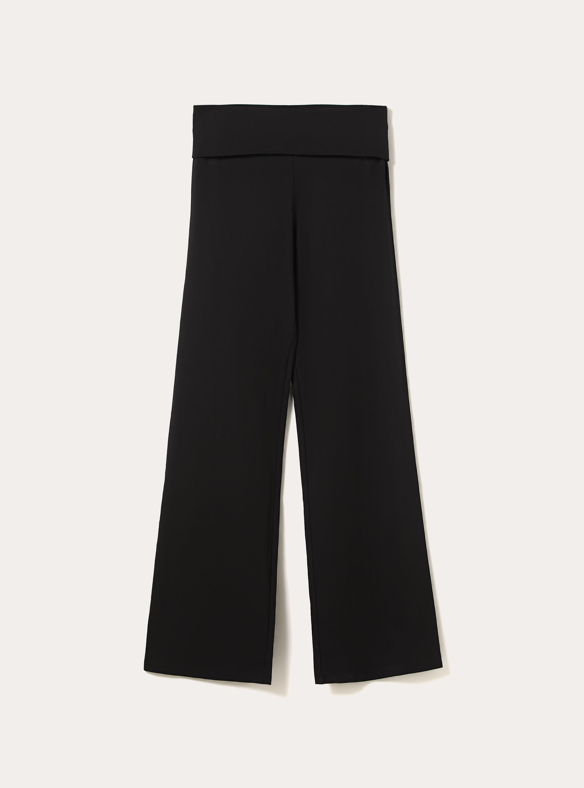 Leggings with cuffed waist, BK1 BLACK