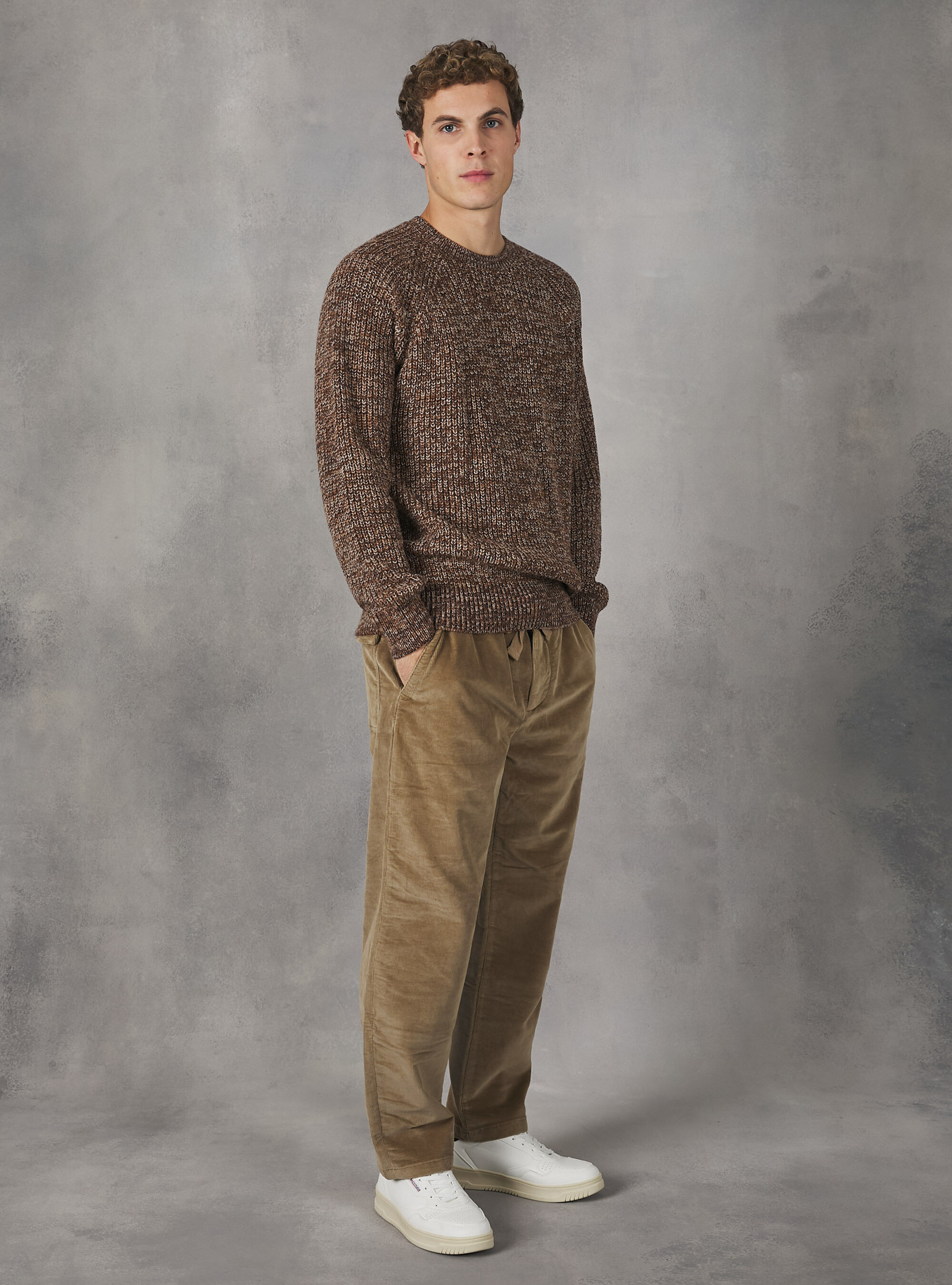 Jersey de cuello redondo de canal&eacute; ingl&eacute;s, TTB1 TWIST TOBACCO DARK