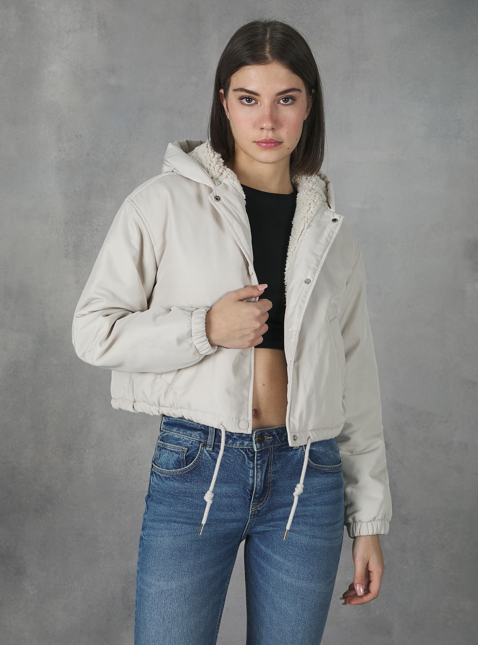 Veste courte teddy sale