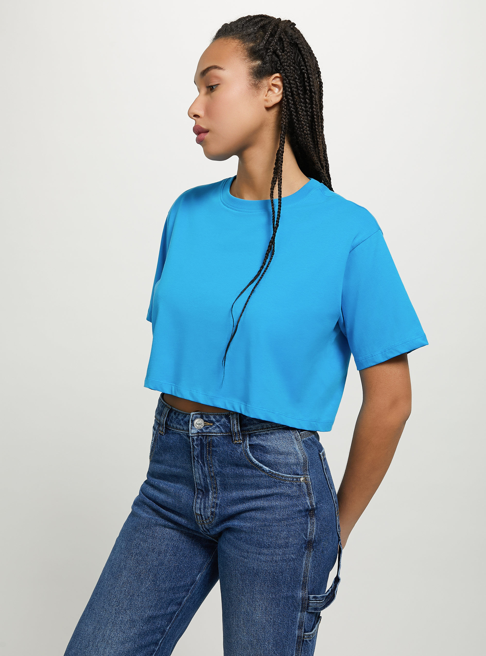 Maglietta cropped in cotone, RY2 ROYALE MEDIUM