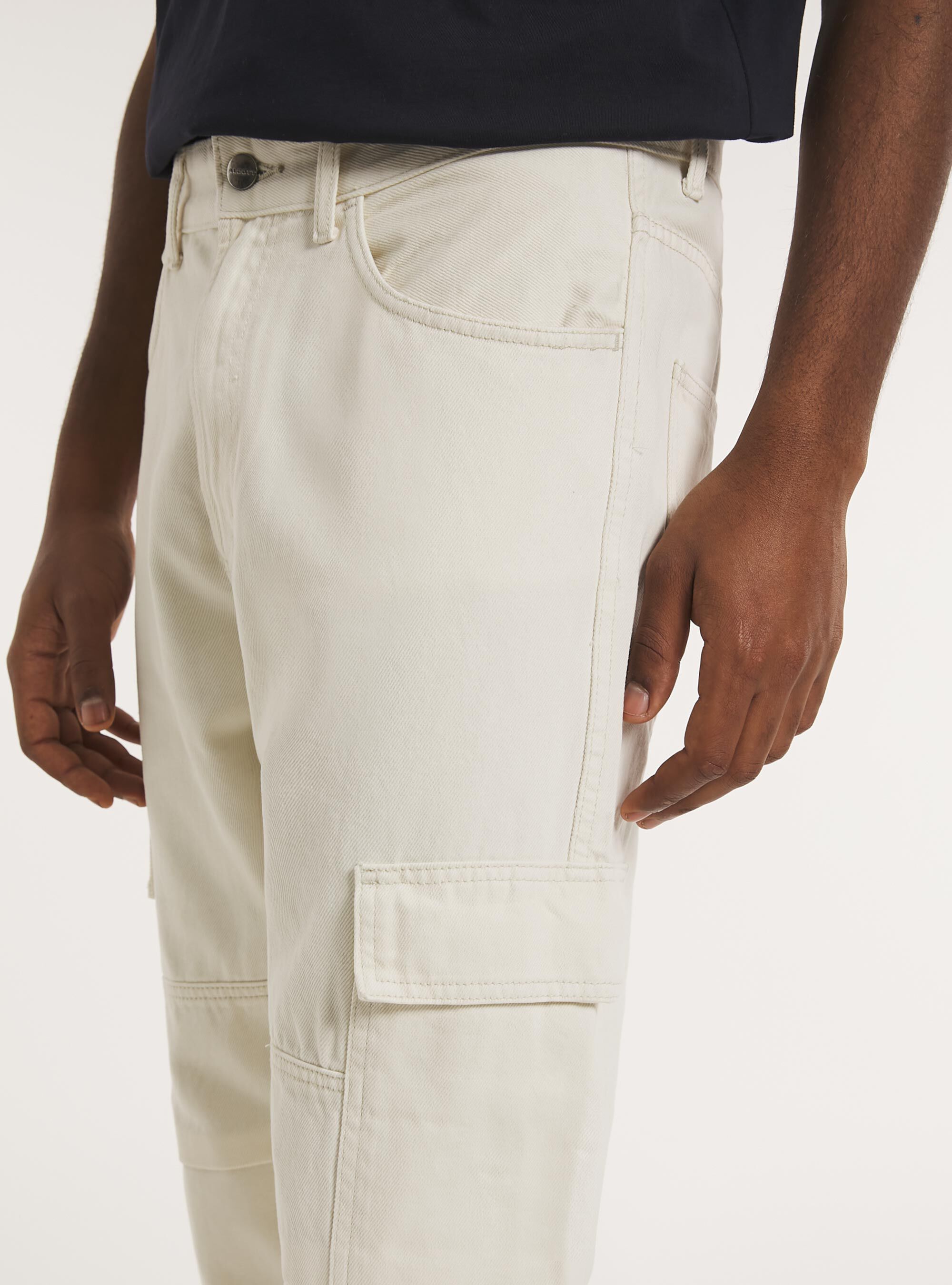 Pantaloni cargo in cotone, WH1 OFF WHITE