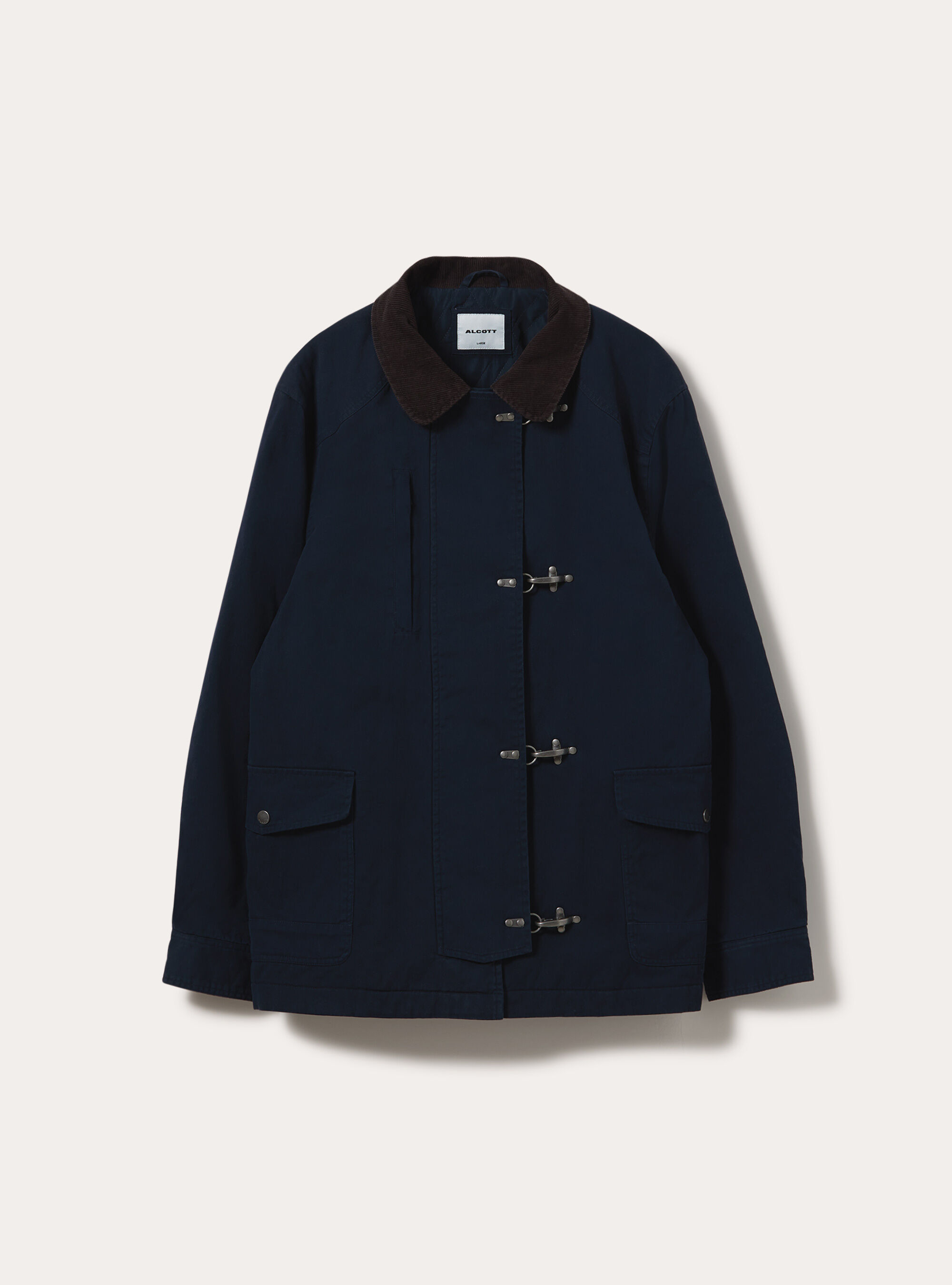 Giubbotto con alamari e collo in velluto, NA1 NAVY DARK