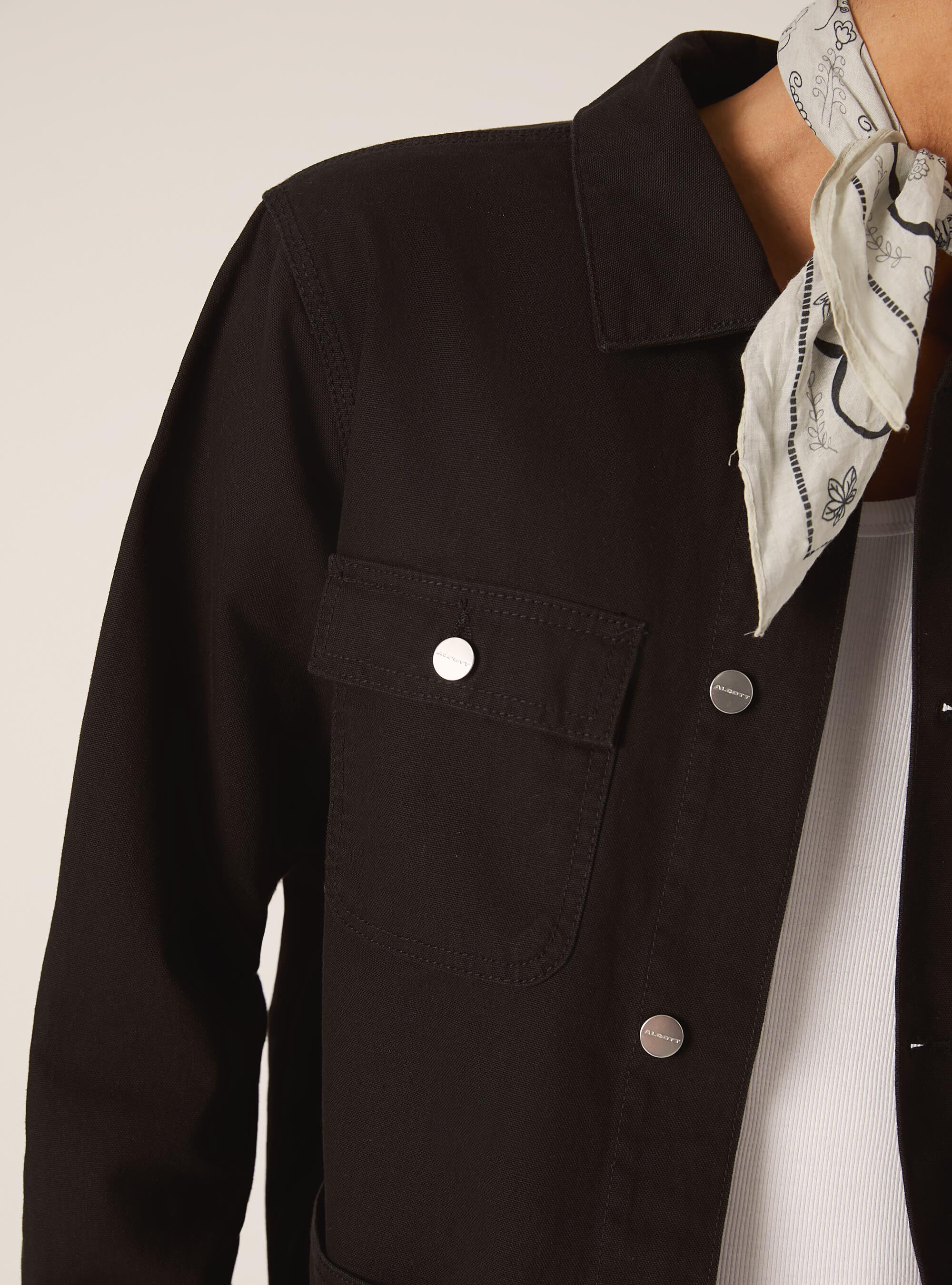 Veste en toile avec poches, BK1 BLACK