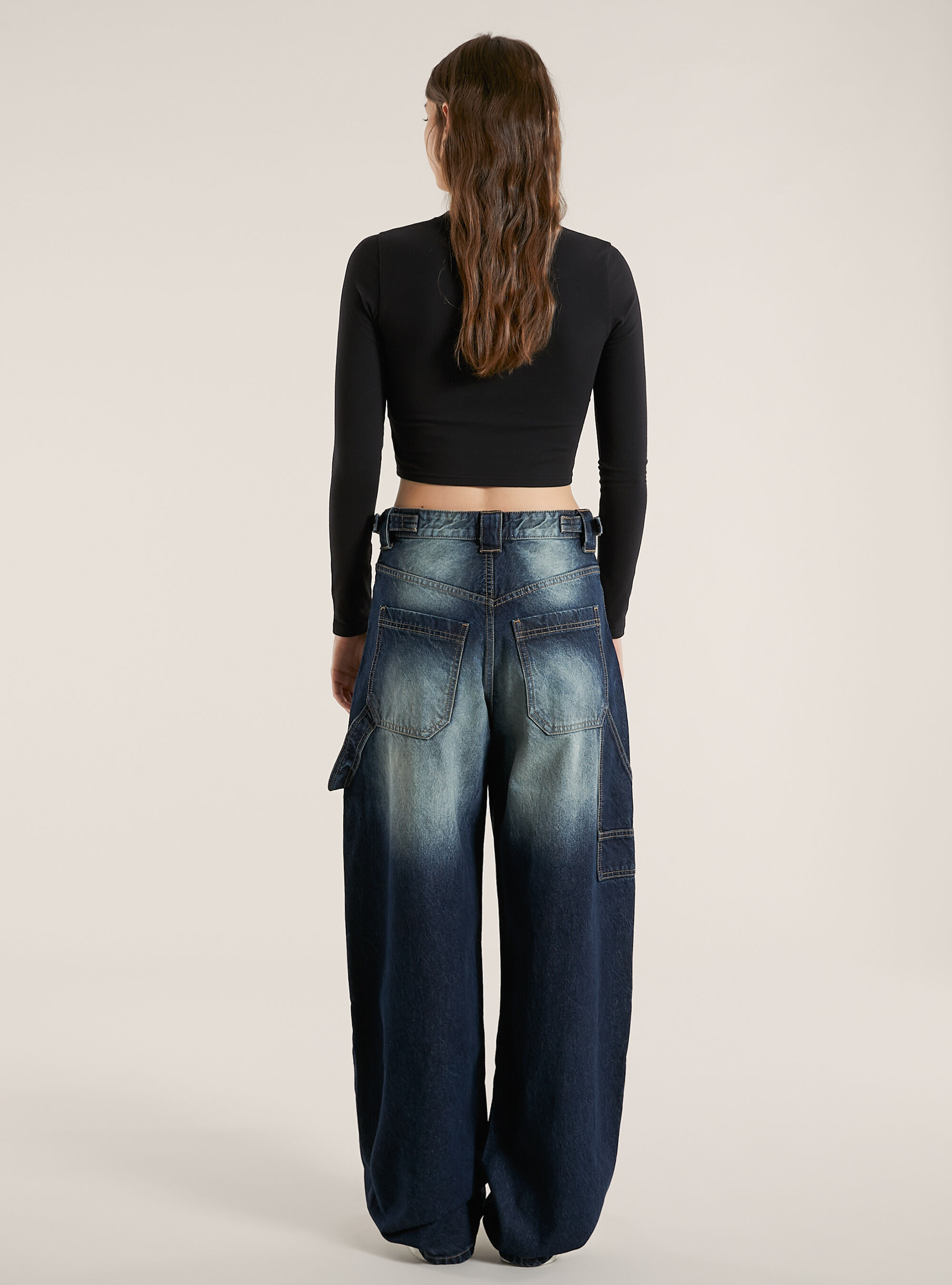 Carpenter balloon jeans with adjustable waist