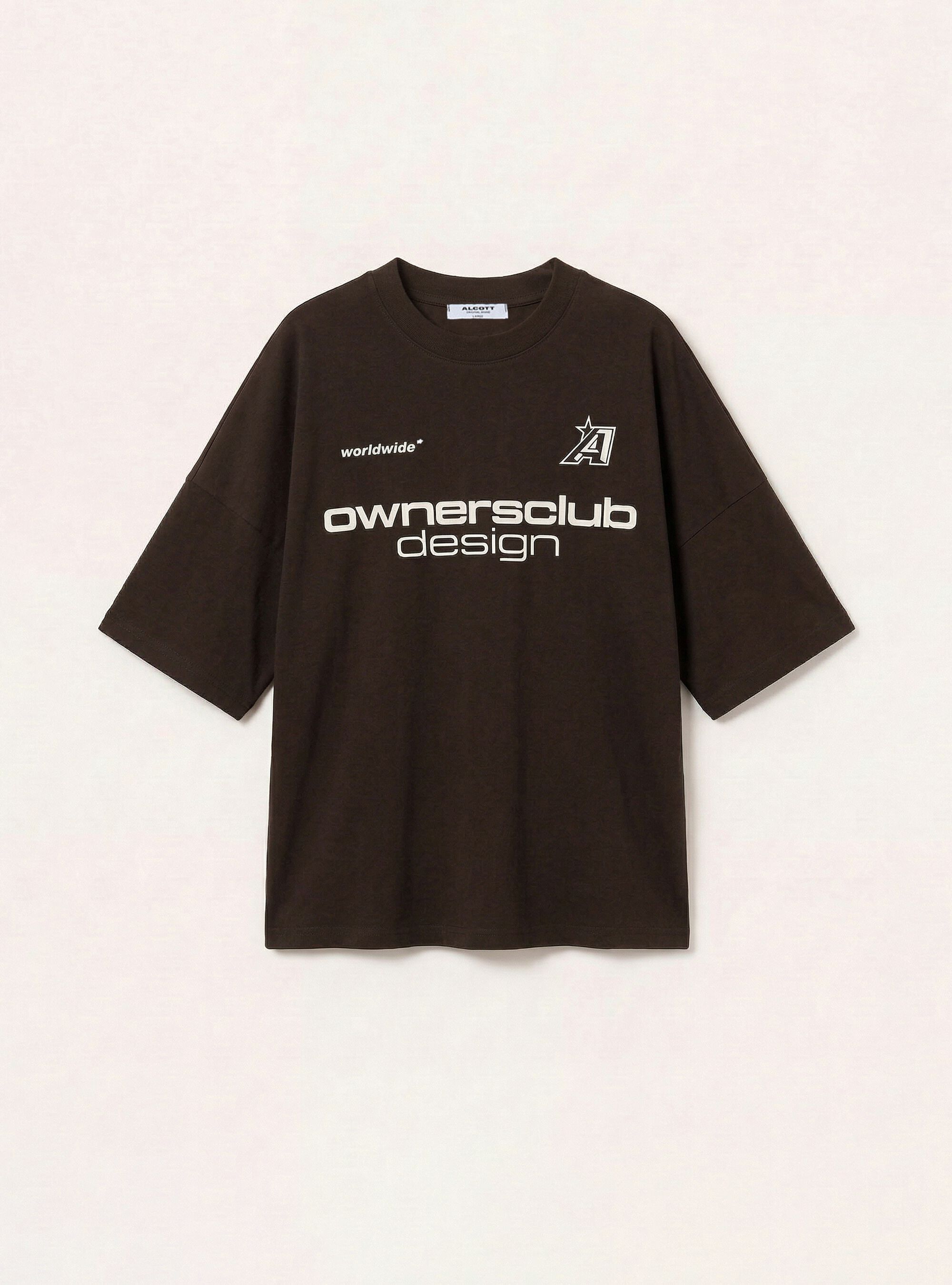 Bedrucktes T-Shirt in Boxy-Fit, BR1 BROWN DARK