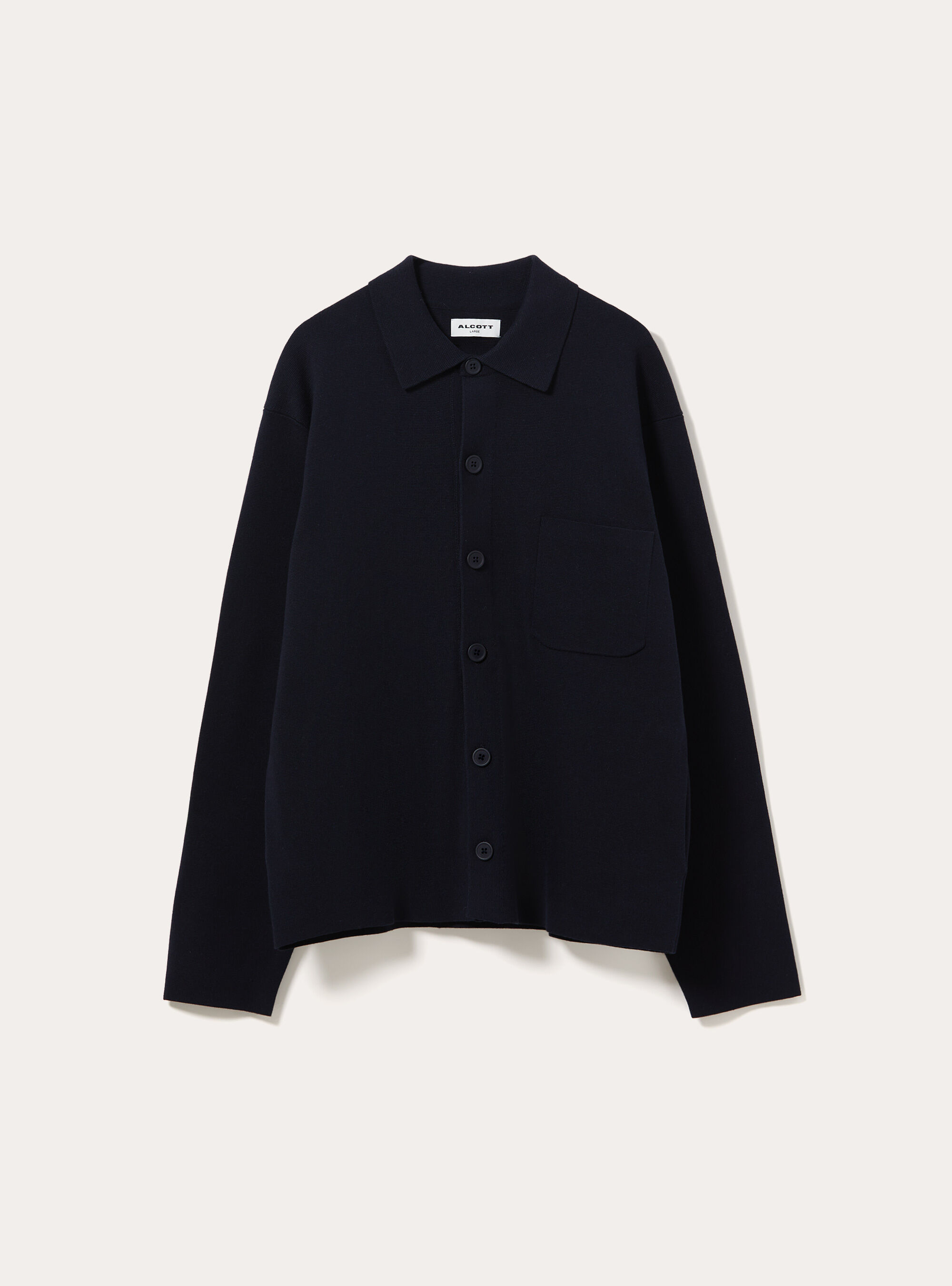 Cardigan in maglia strutturata con colletto, NA1 NAVY DARK
