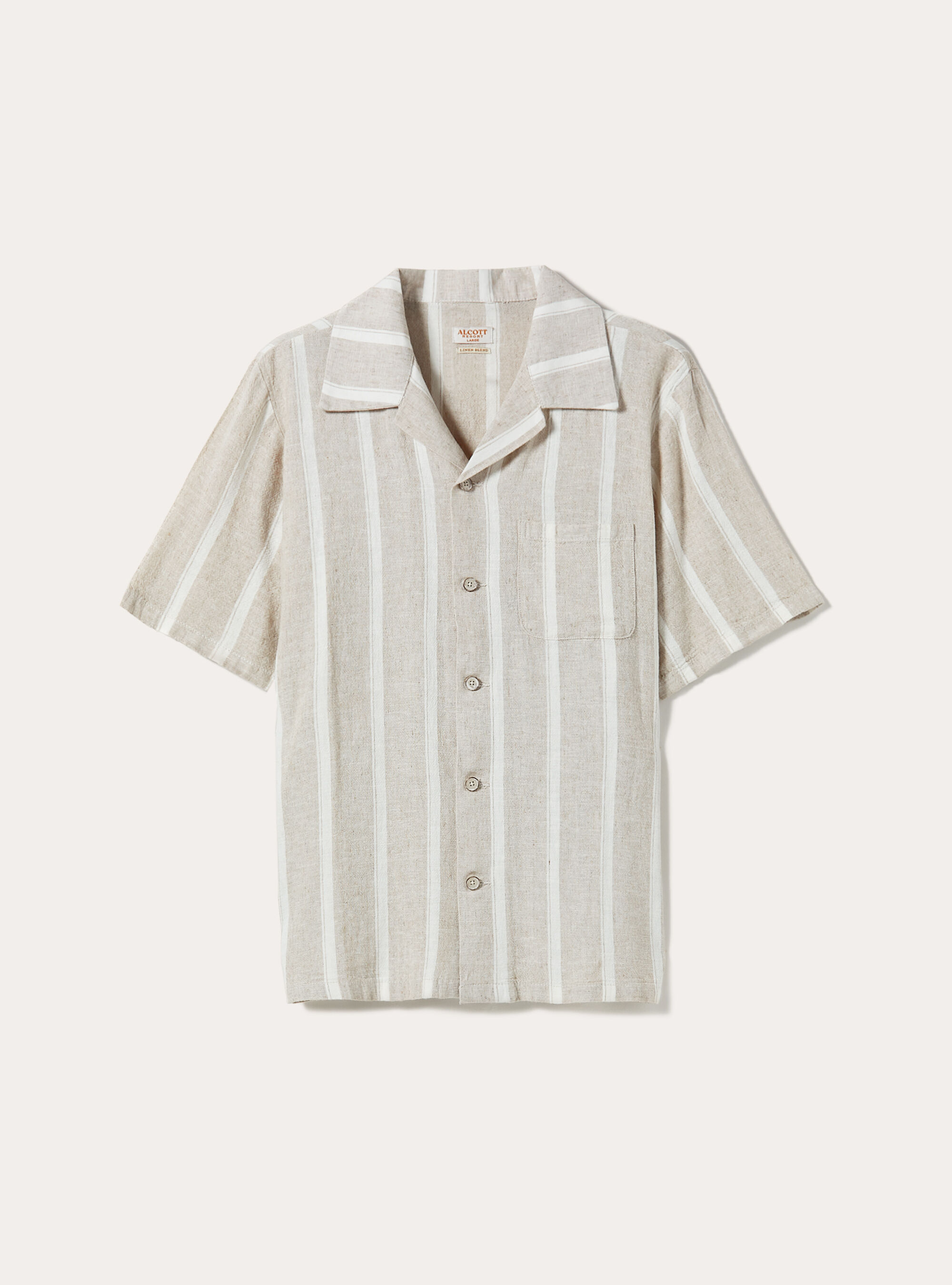 Linen blend striped shirt, CR3 CREAM LIGHT