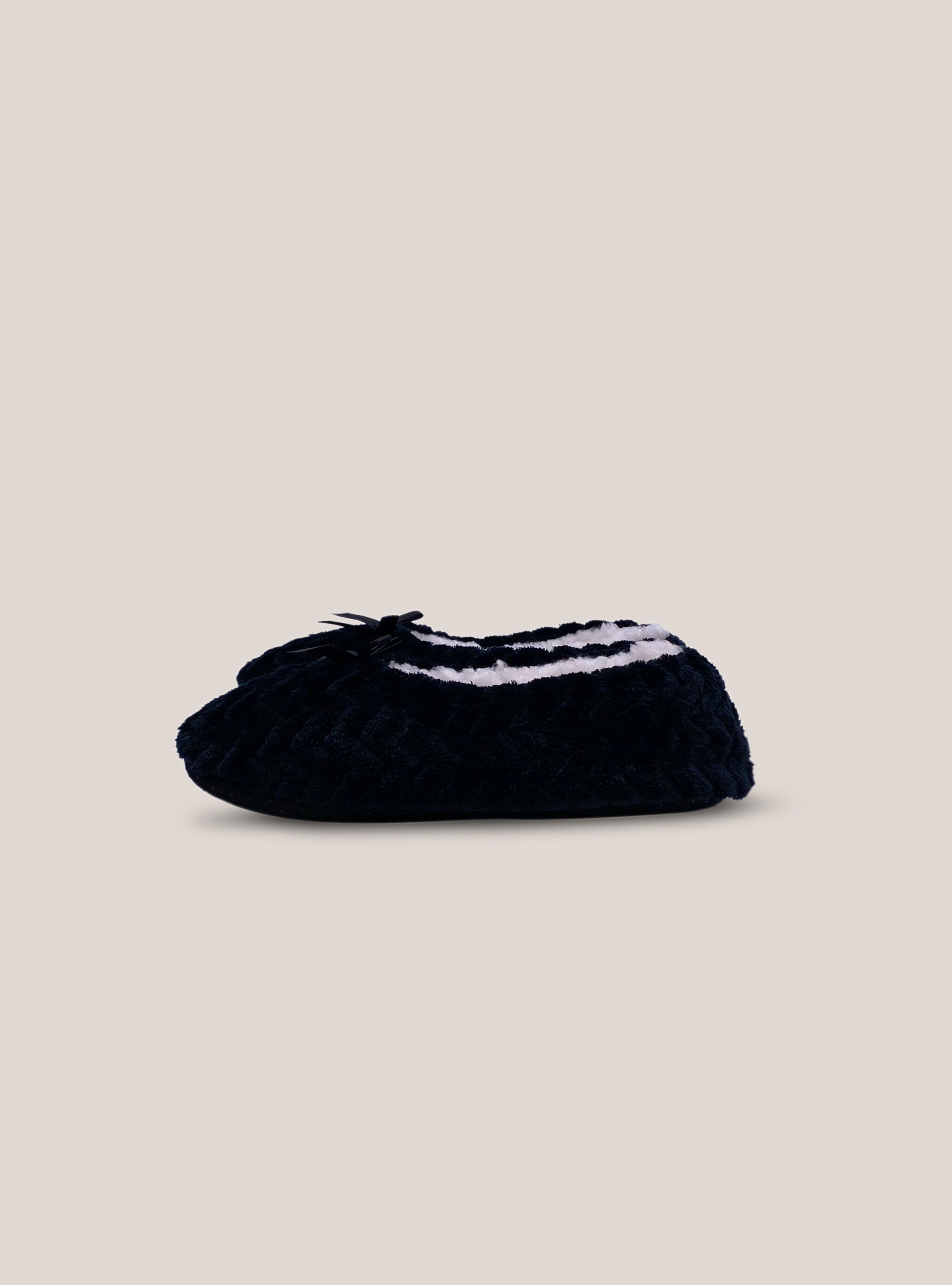 Slippers with bow, NEGRO