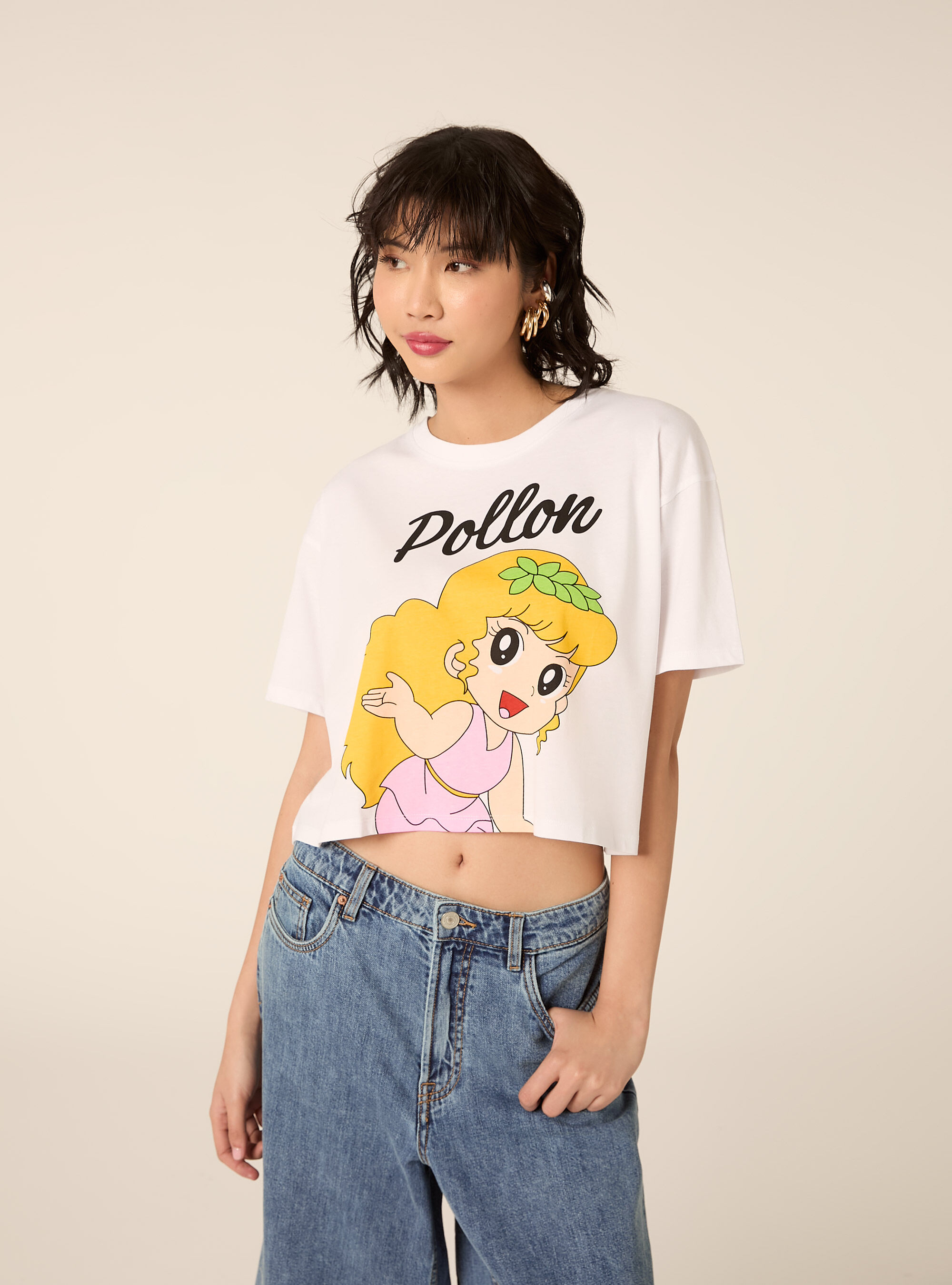 T-shirt pollon licenza crop fit