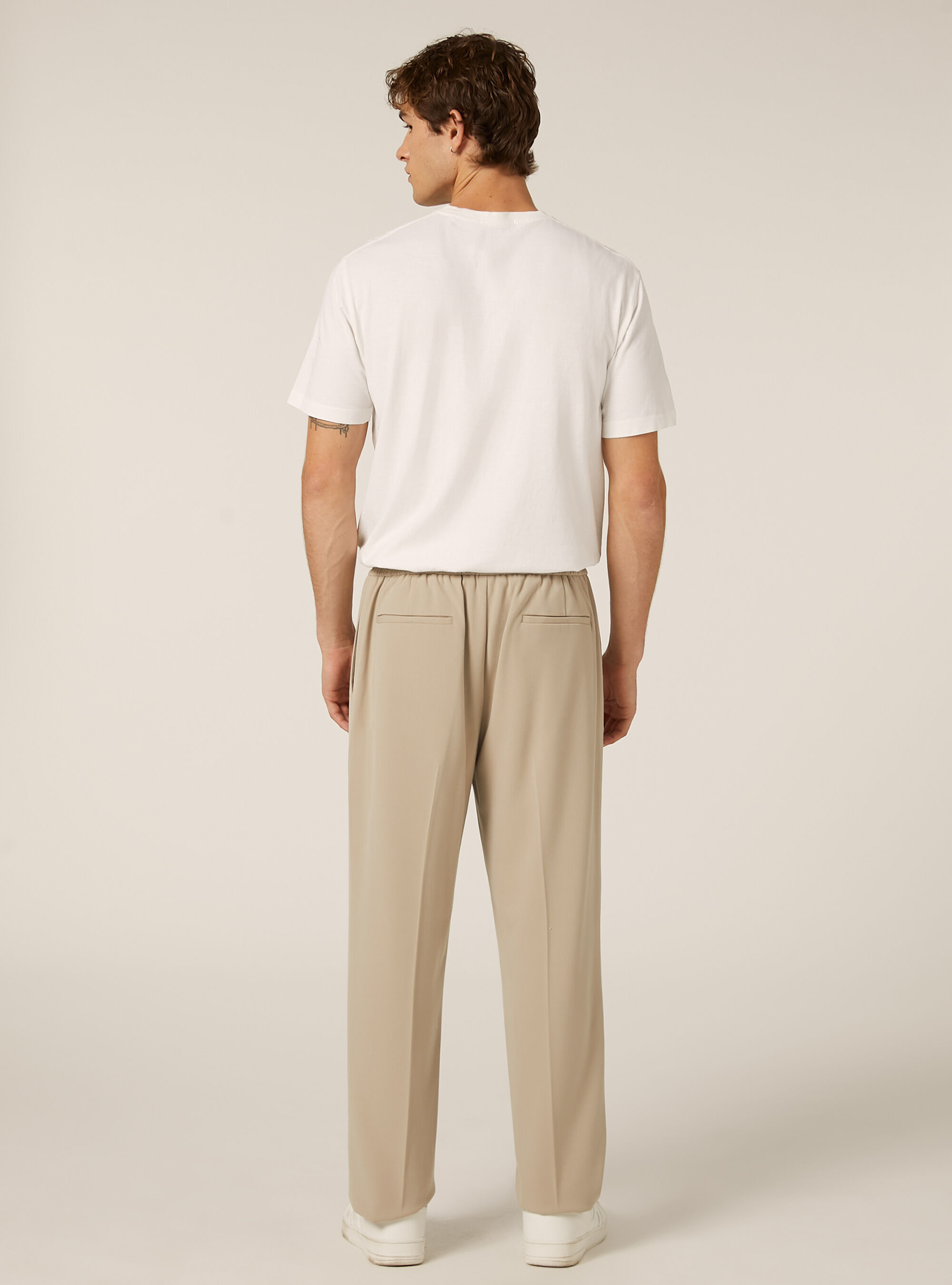 Pantalon jogger en twill, BG1 BEIGE DARK