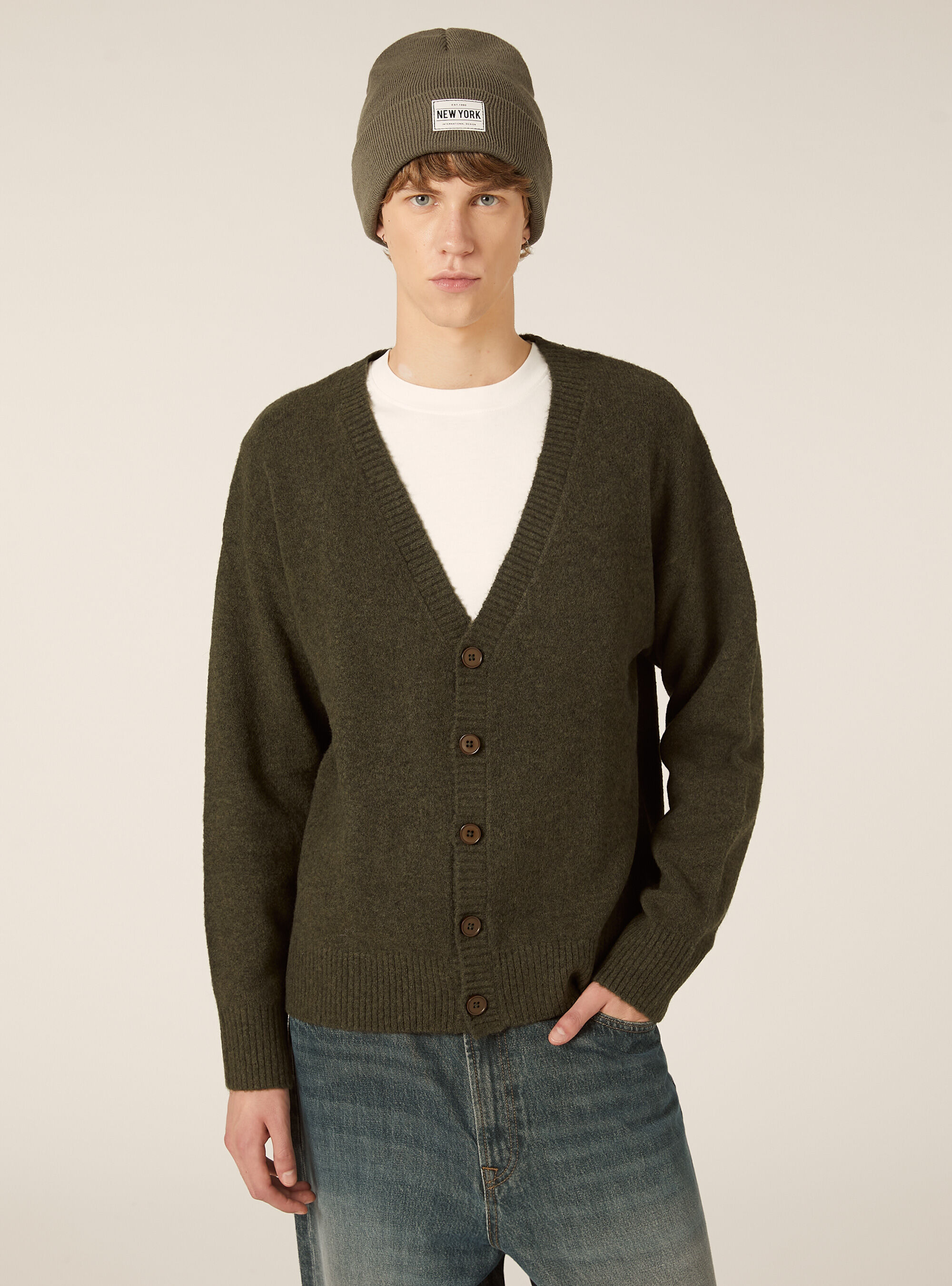 Boxy Fit Cardigan aus Wollmischung