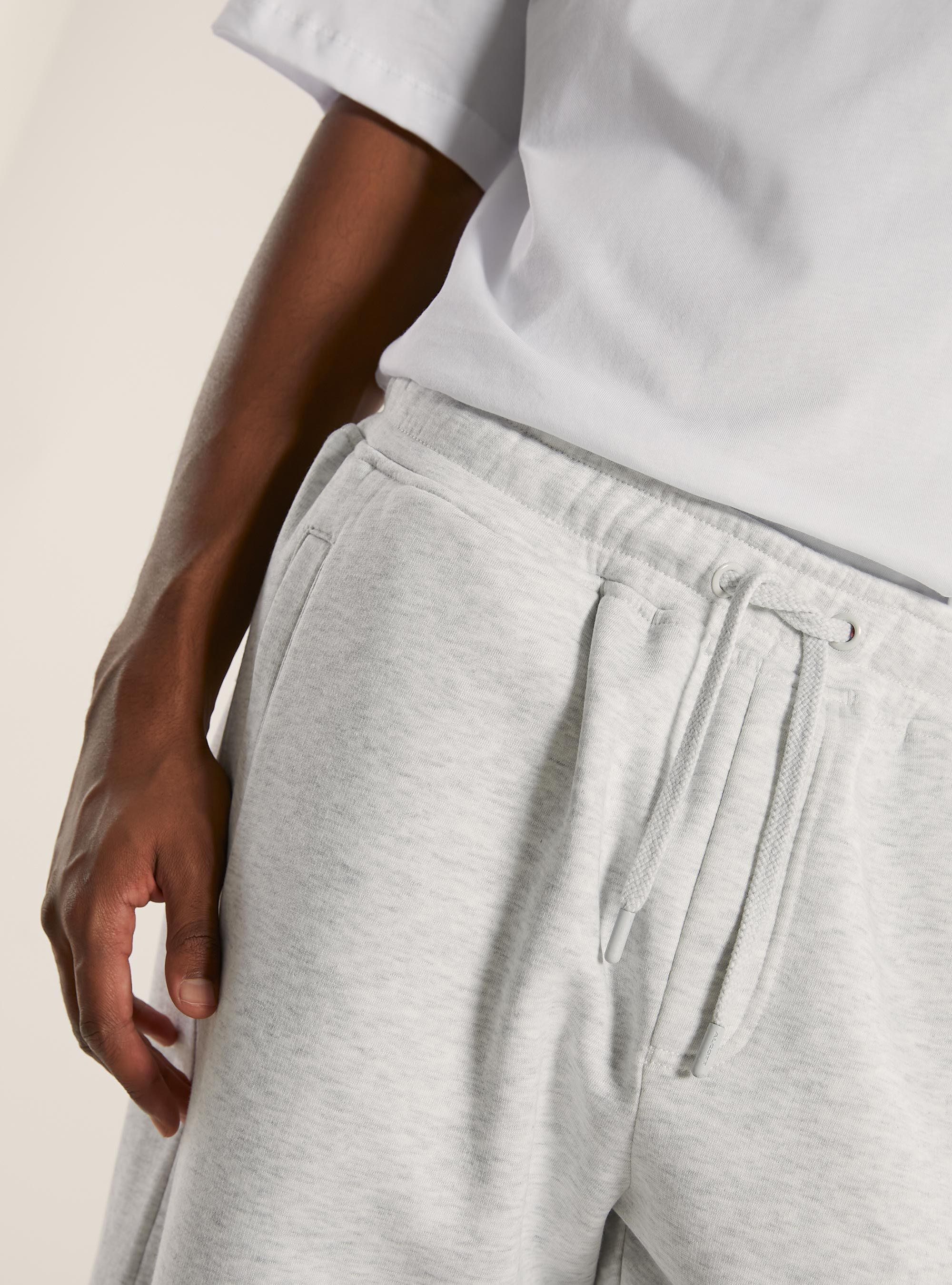 Pantalon jogger en peluche, MGY3 GREY MEL LIGHT